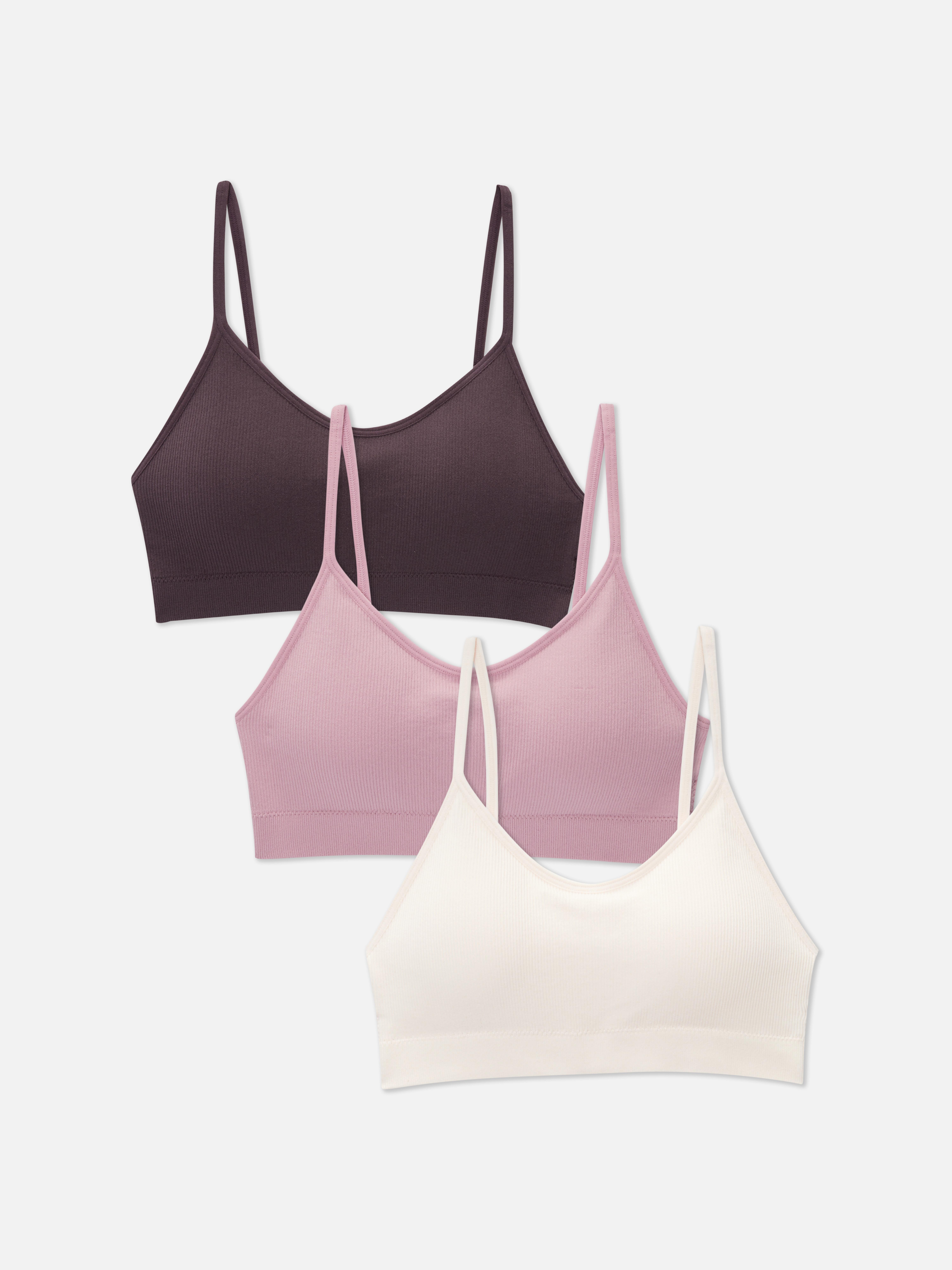 Naadloze korte ton sur ton bralettes, set van 3