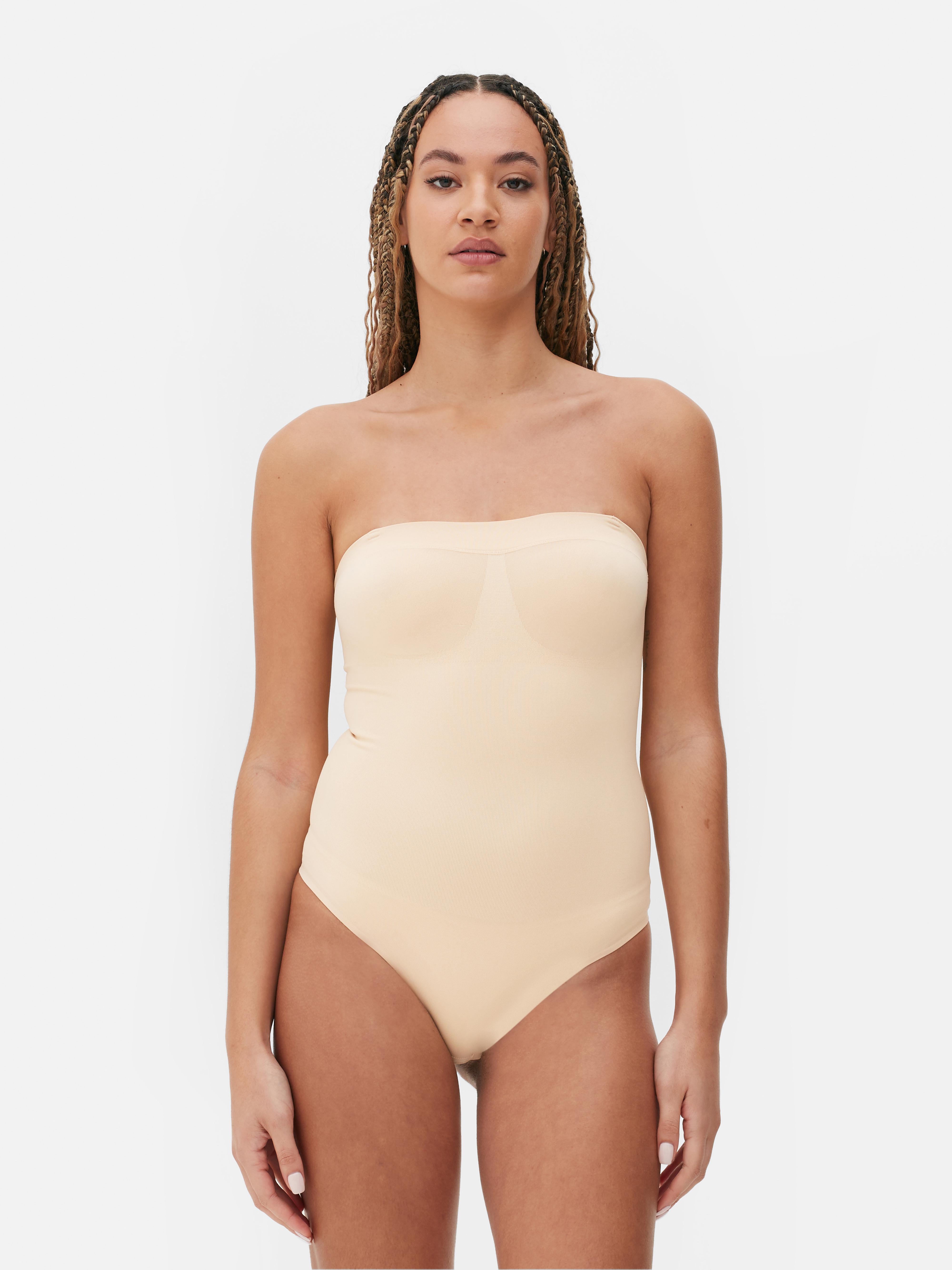 Primark Womens Beige Nylon Bodysuit One-Piece Size 2XS Button