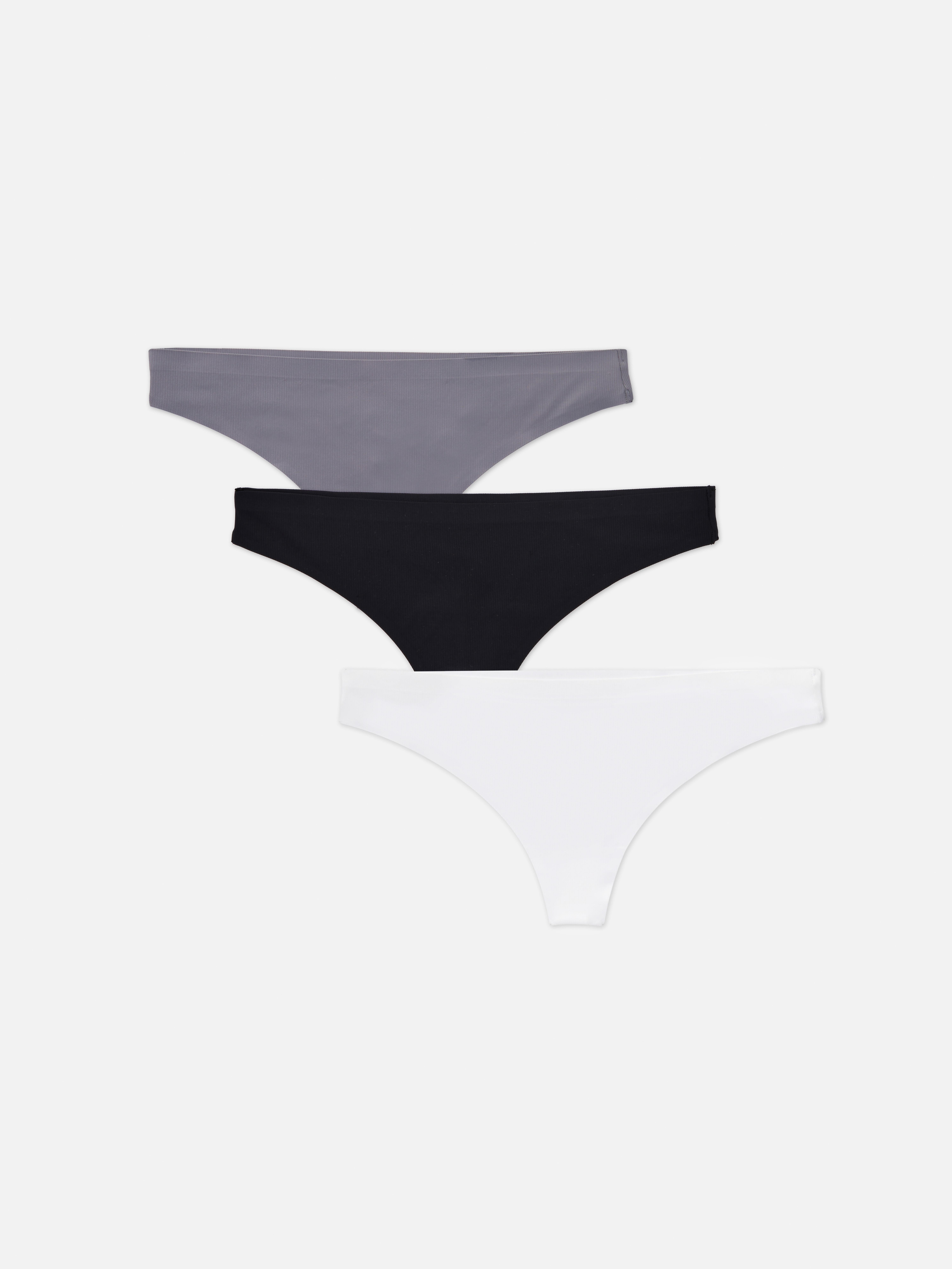 3-Pack Seamless Ribbed Thongs