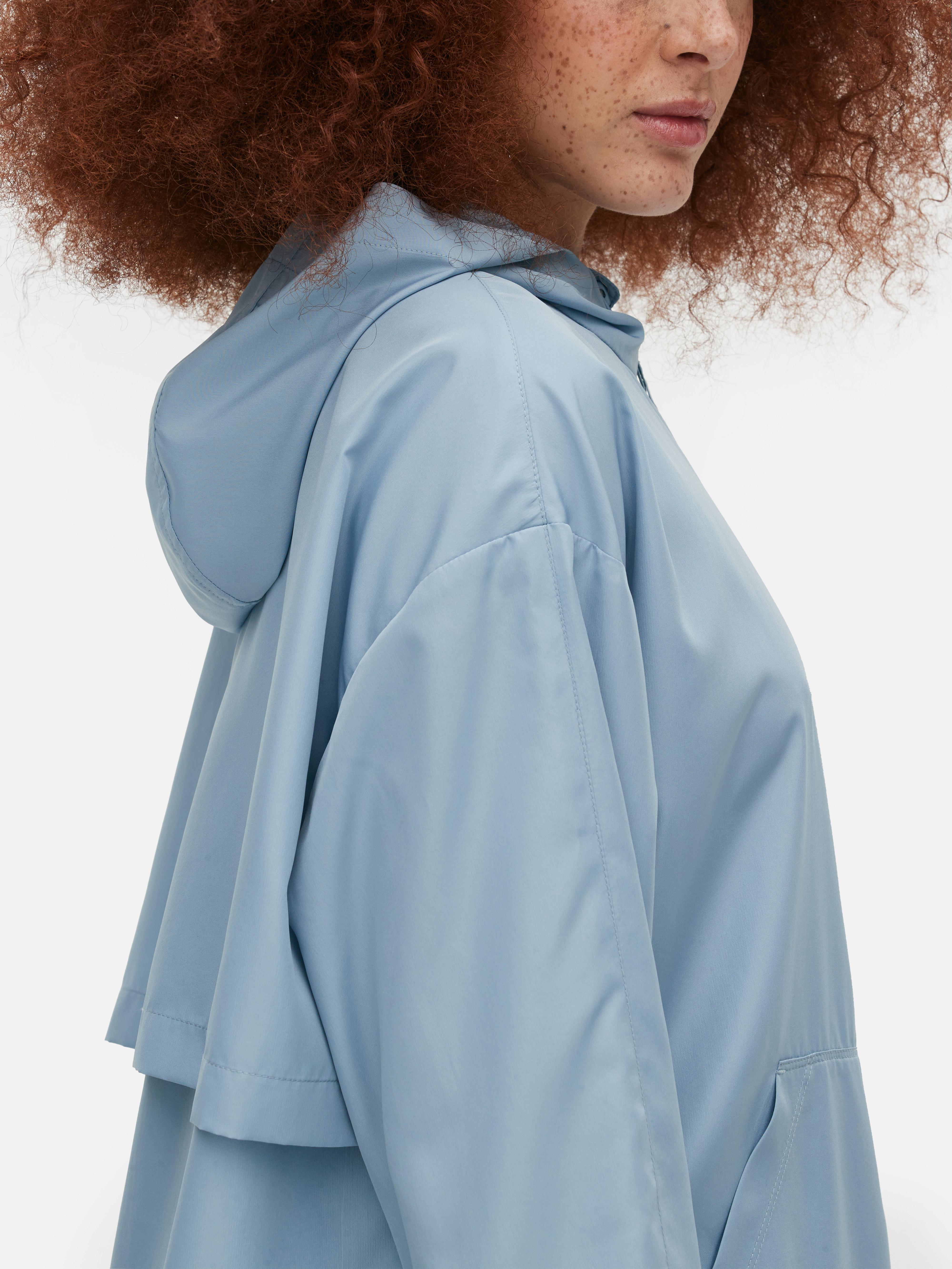 Women's Blue Lightweight Hooded Raincoat Primark