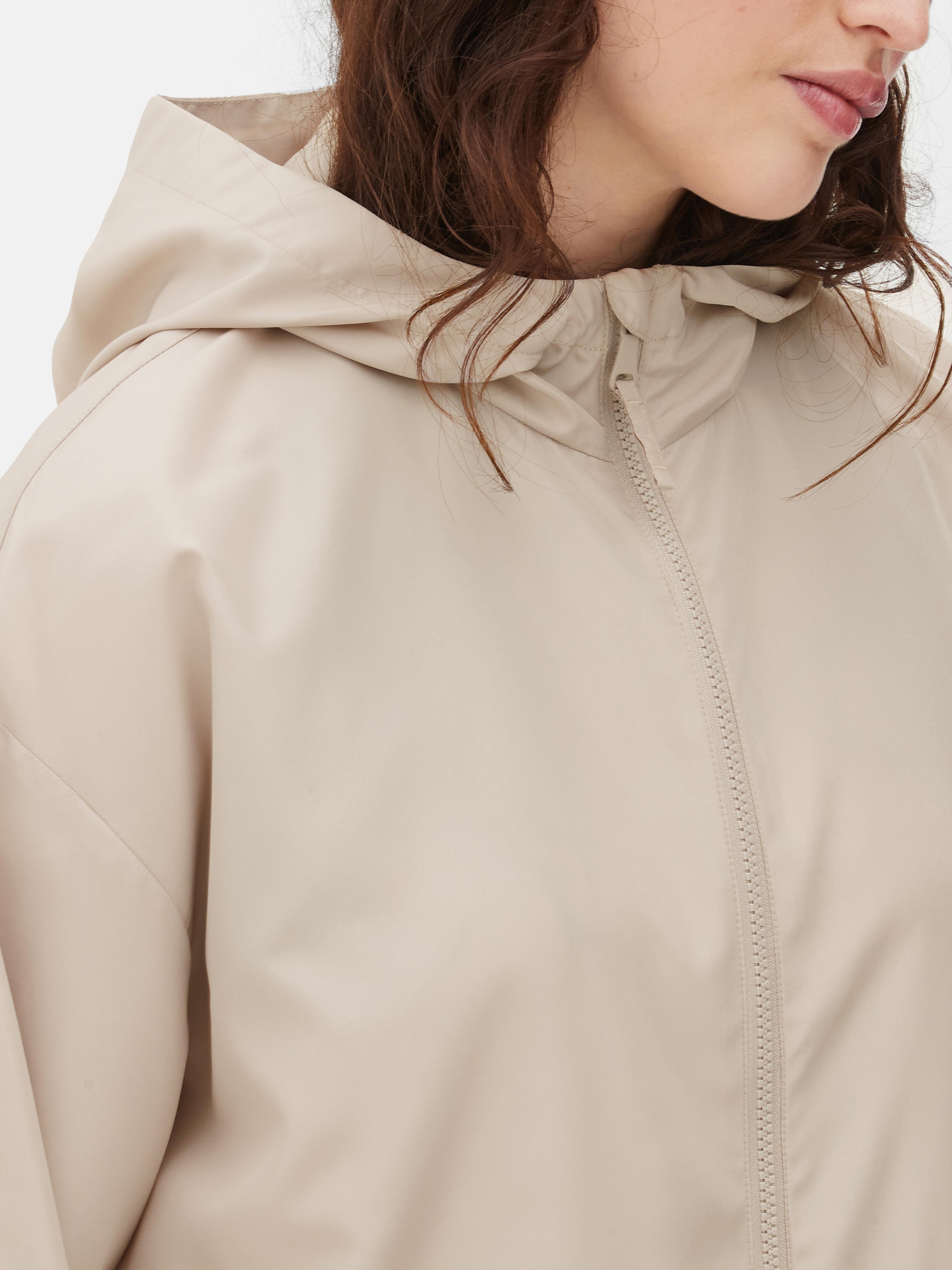 Women's Taupe Lightweight Hooded Raincoat Primark