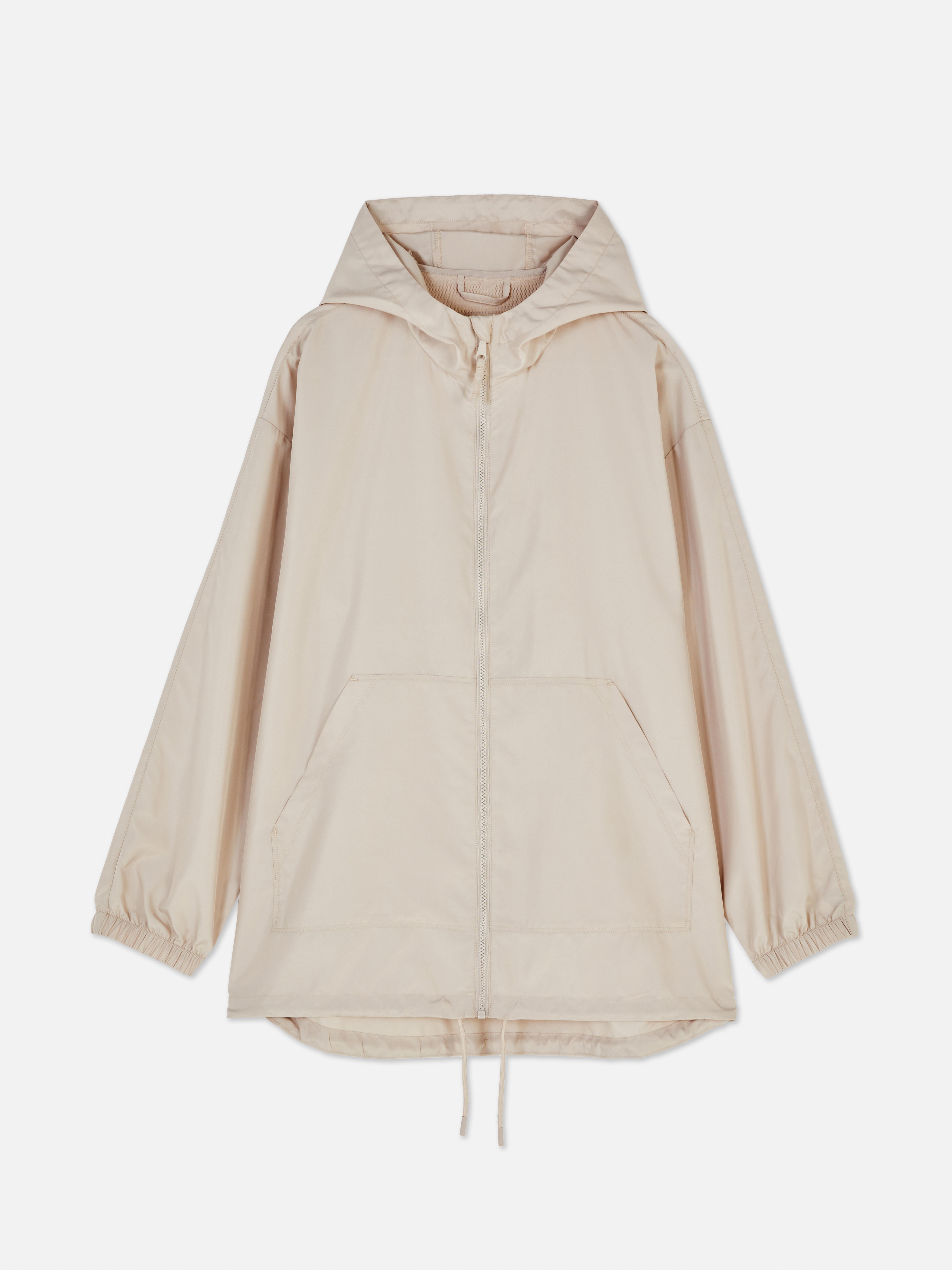 Women's Taupe Lightweight Hooded Raincoat Primark