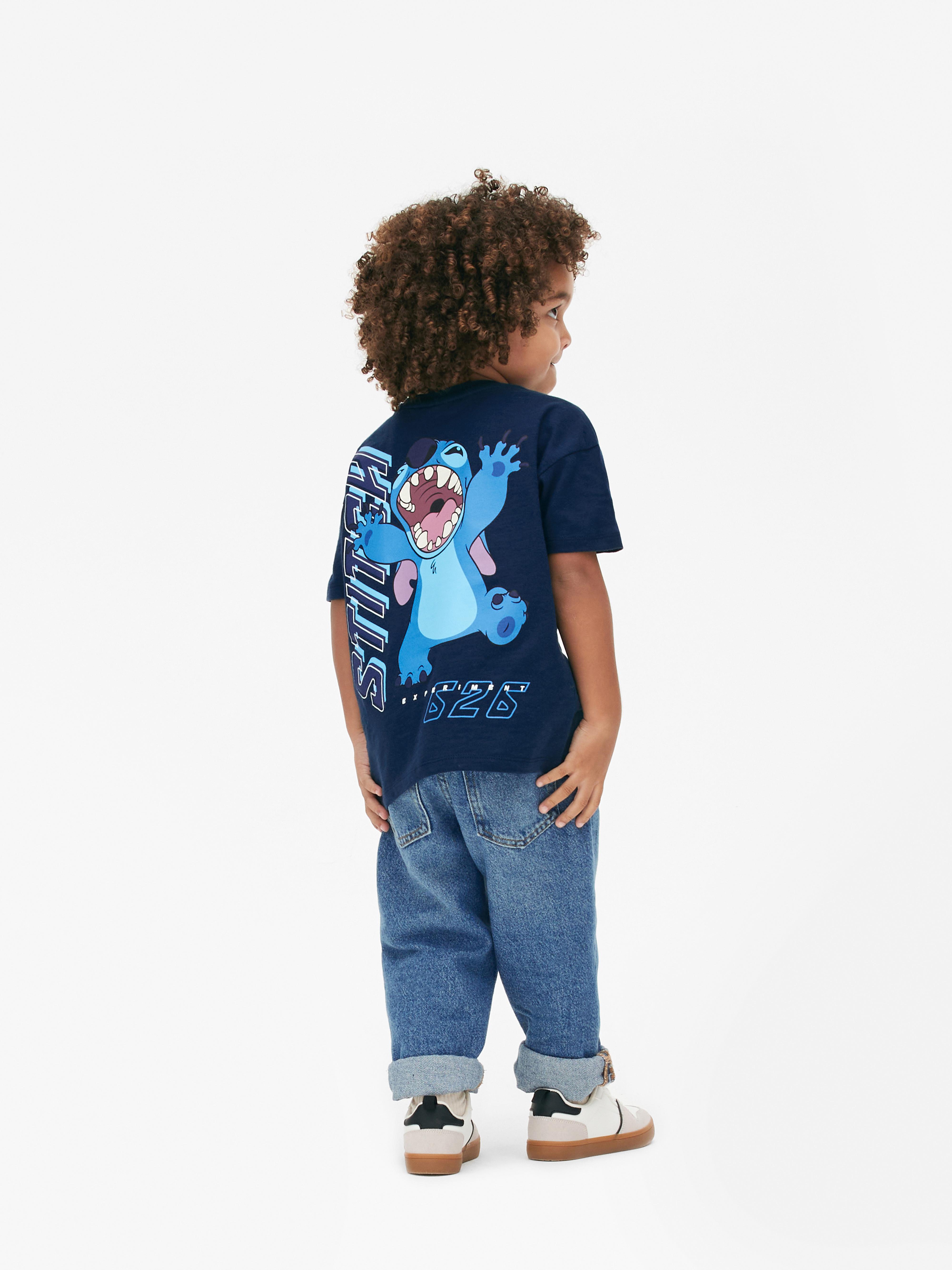 Disney LILO & STITCH STITCH FLOWERS - T-shirt con stampa - navy blue/blu  scuro 