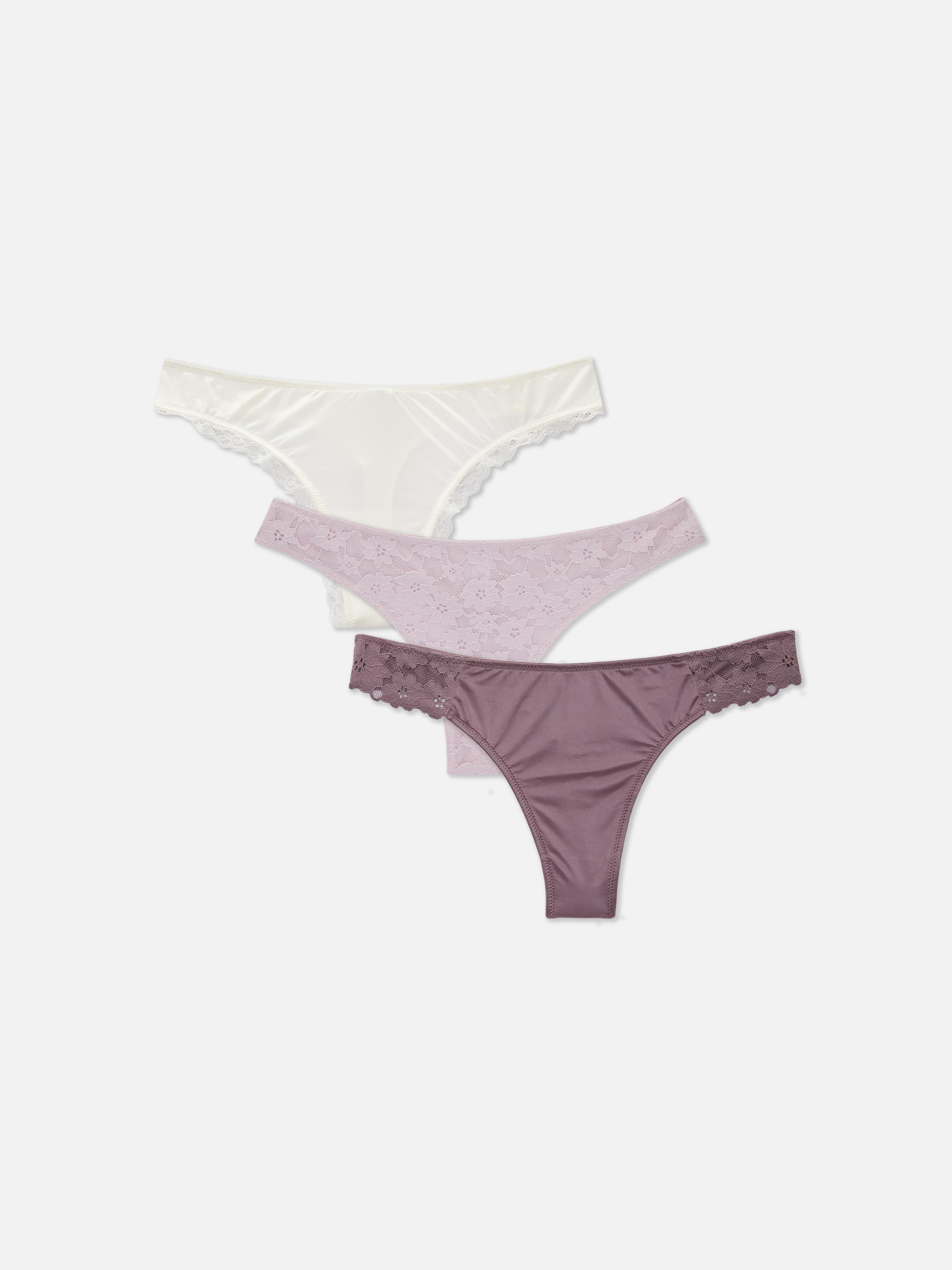 3 Pack Pink Lace French Knickers, Brand : Matalan, Color: Pink