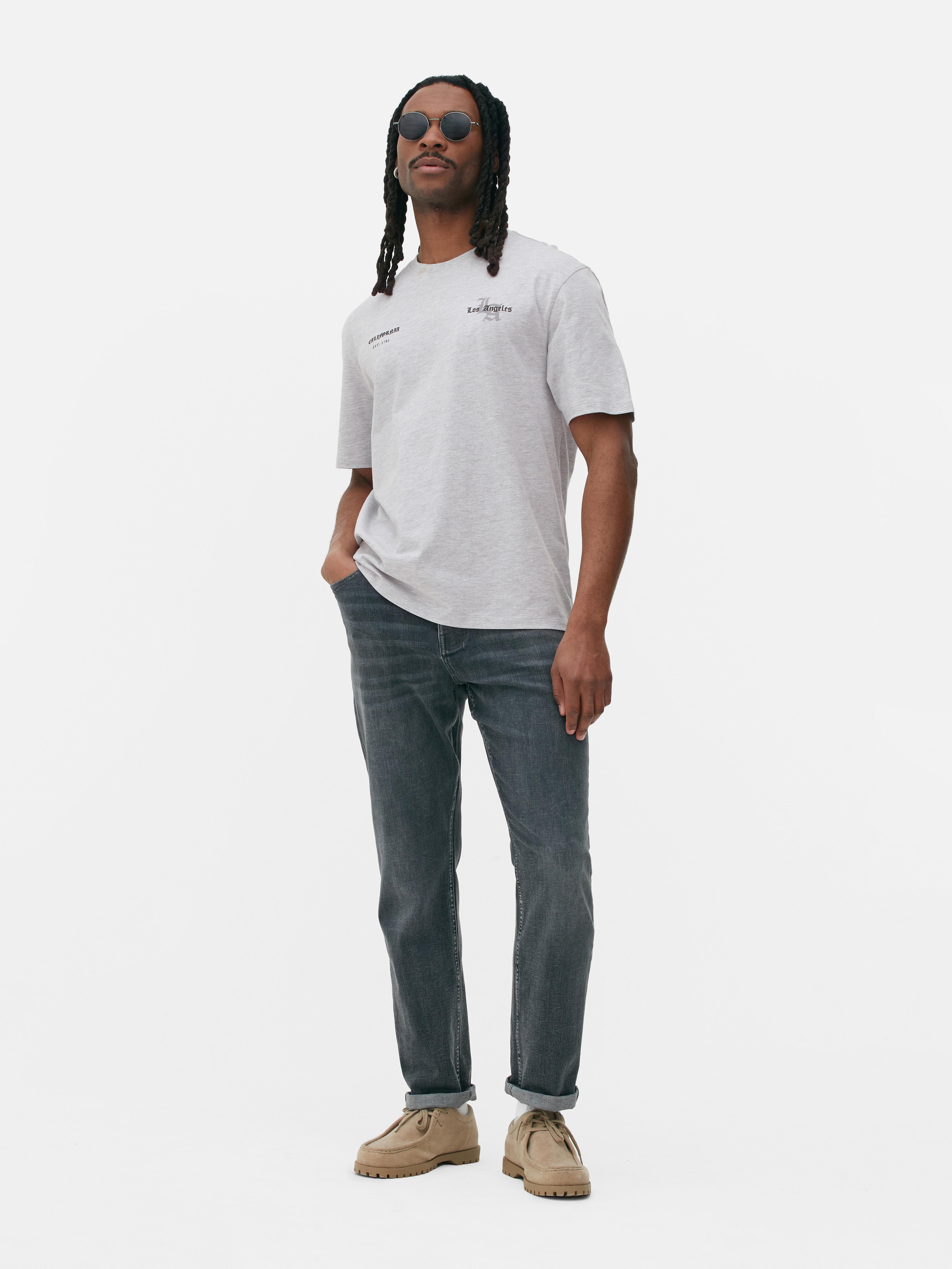 COLLUSION - T-shirt graphique manches longues coupe ajustée - Gris anthracite