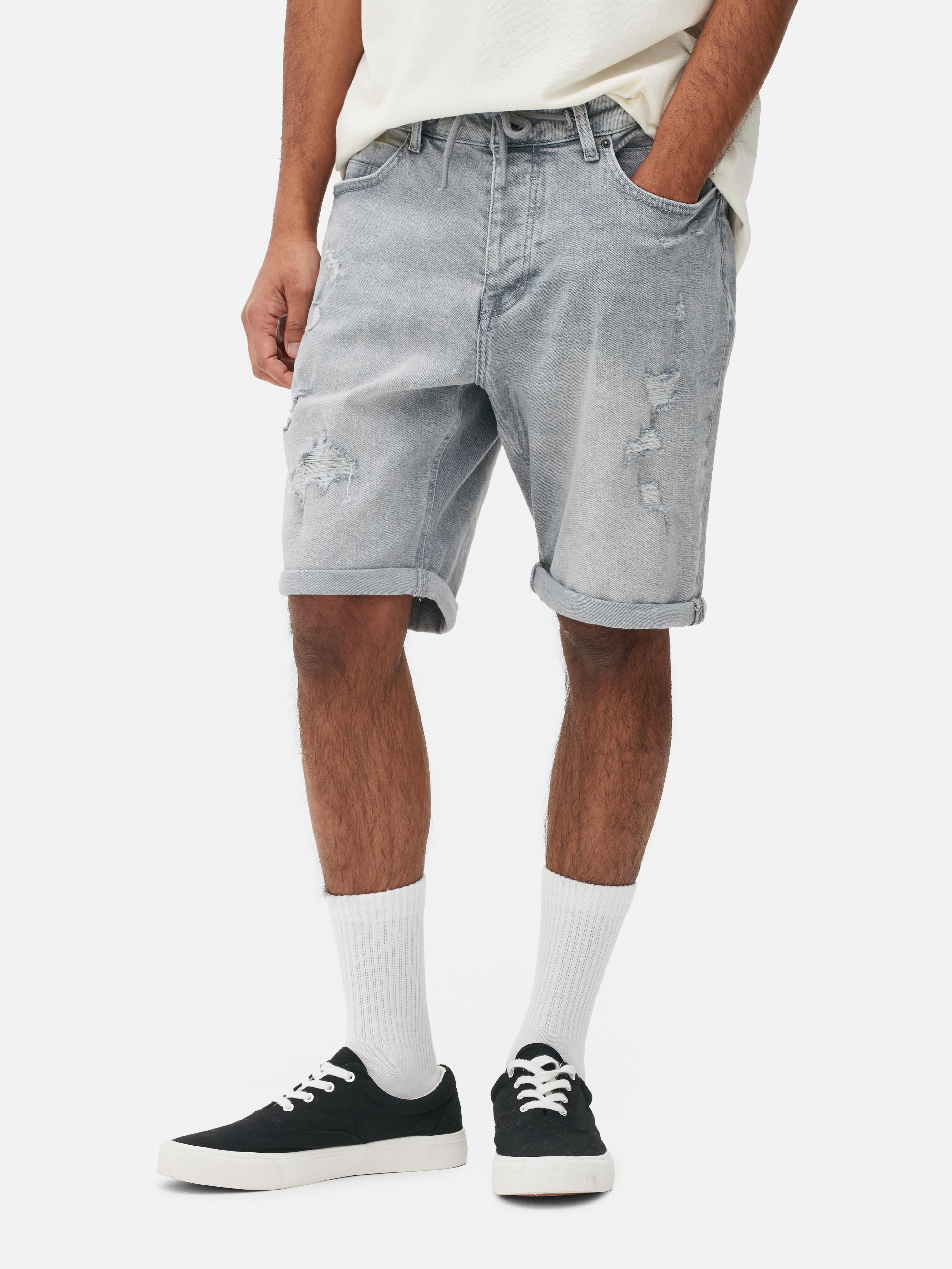 Mens drawstring outlet denim shorts