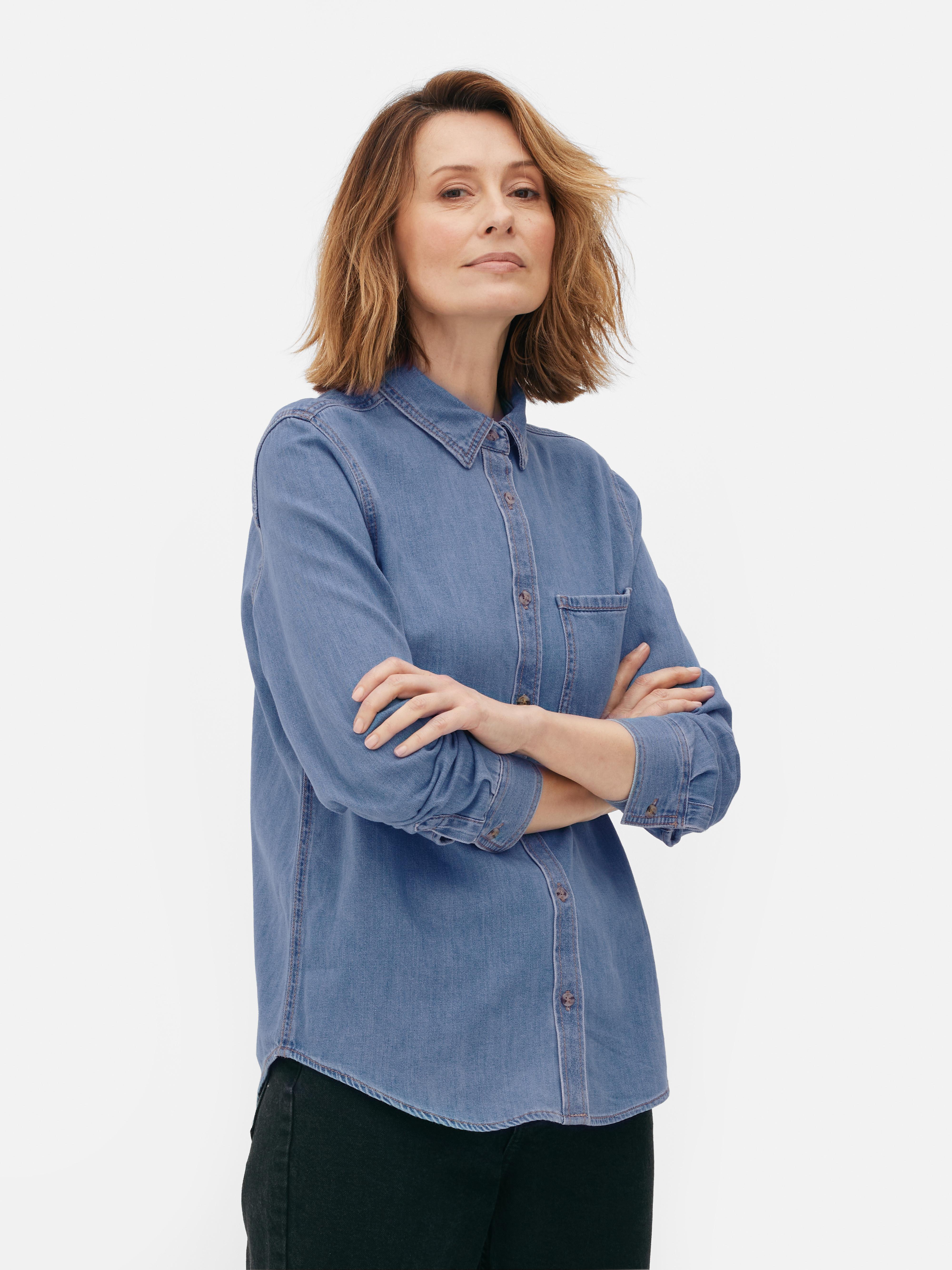 Womens denim 2024 shirt primark