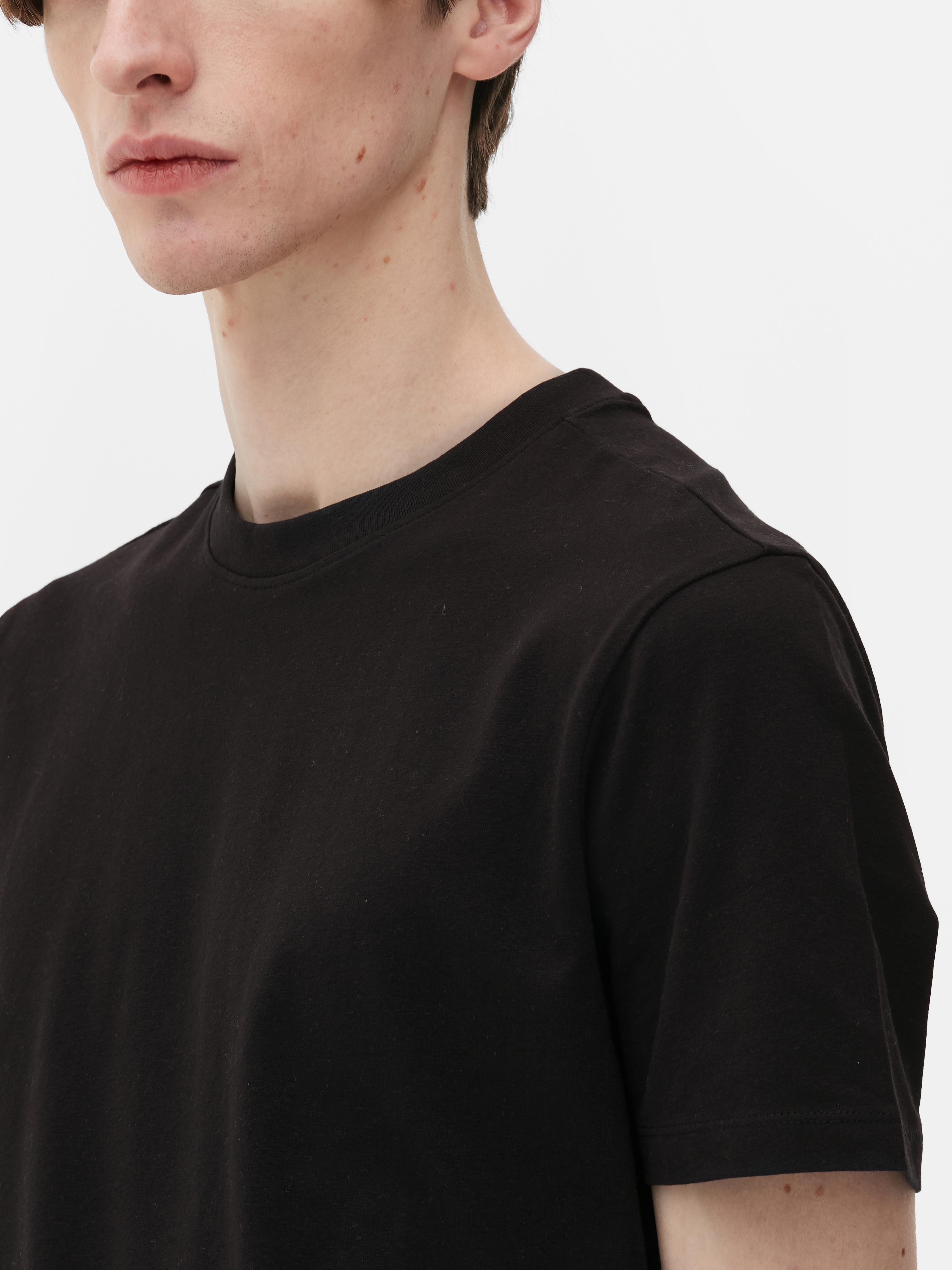 Camiseta de corte entallado Negro Hombre Primark