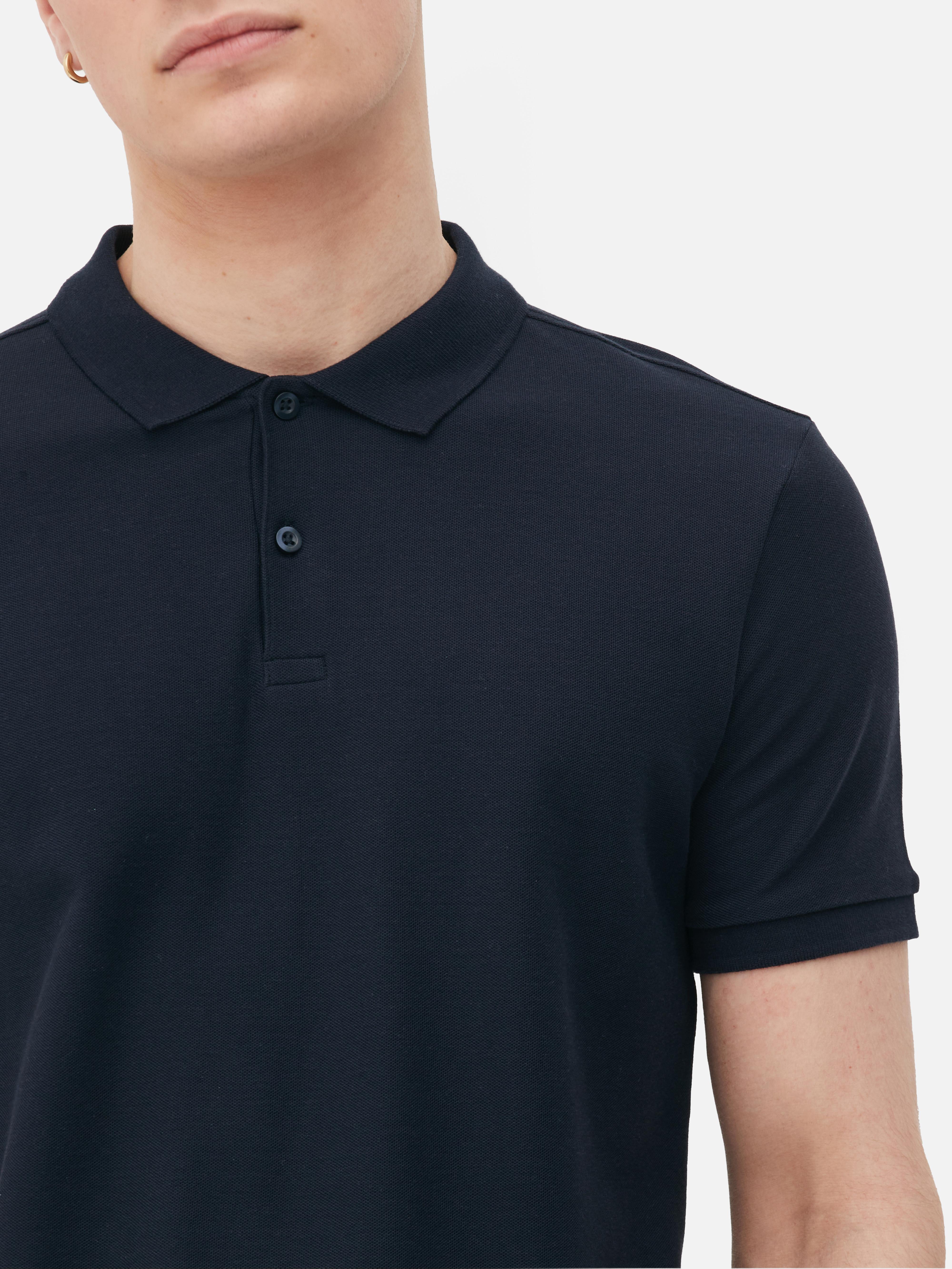 Men's Navy Pique Polo Shirt | Primark