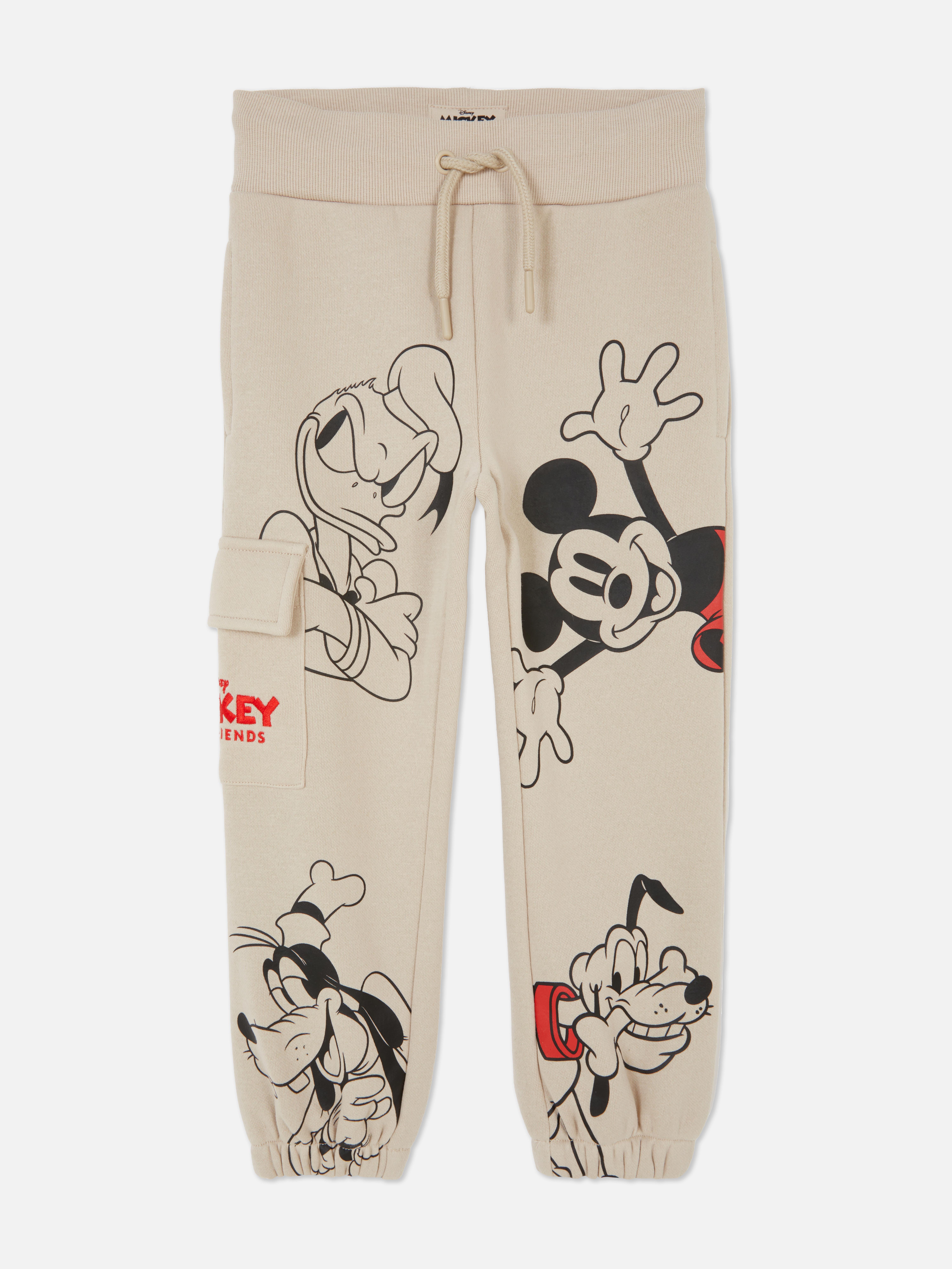 Buy Disney Mickey Mouse Print Cargo Joggers with Drawstring