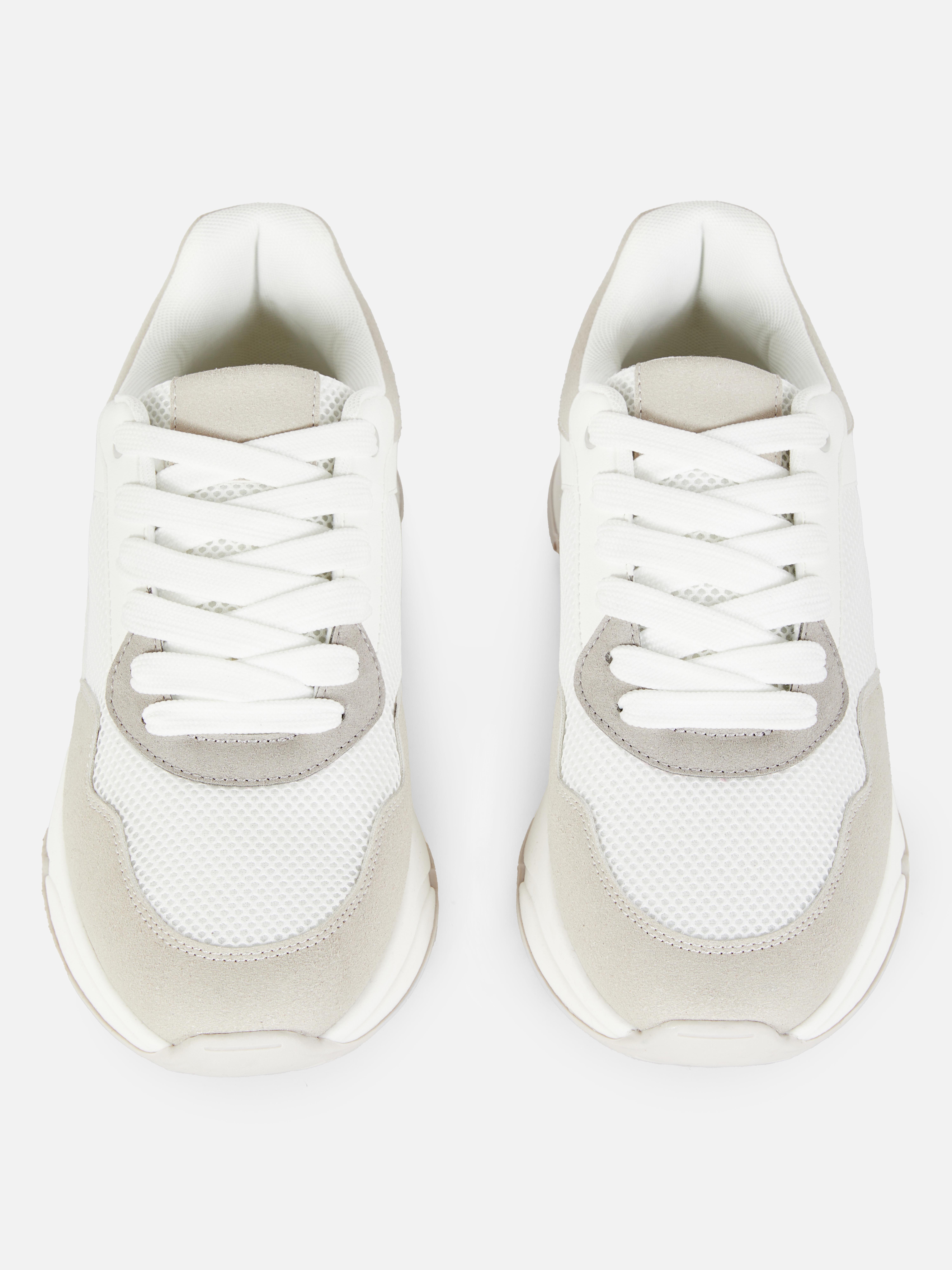 Mens White Panelled Chunky Trainers Primark