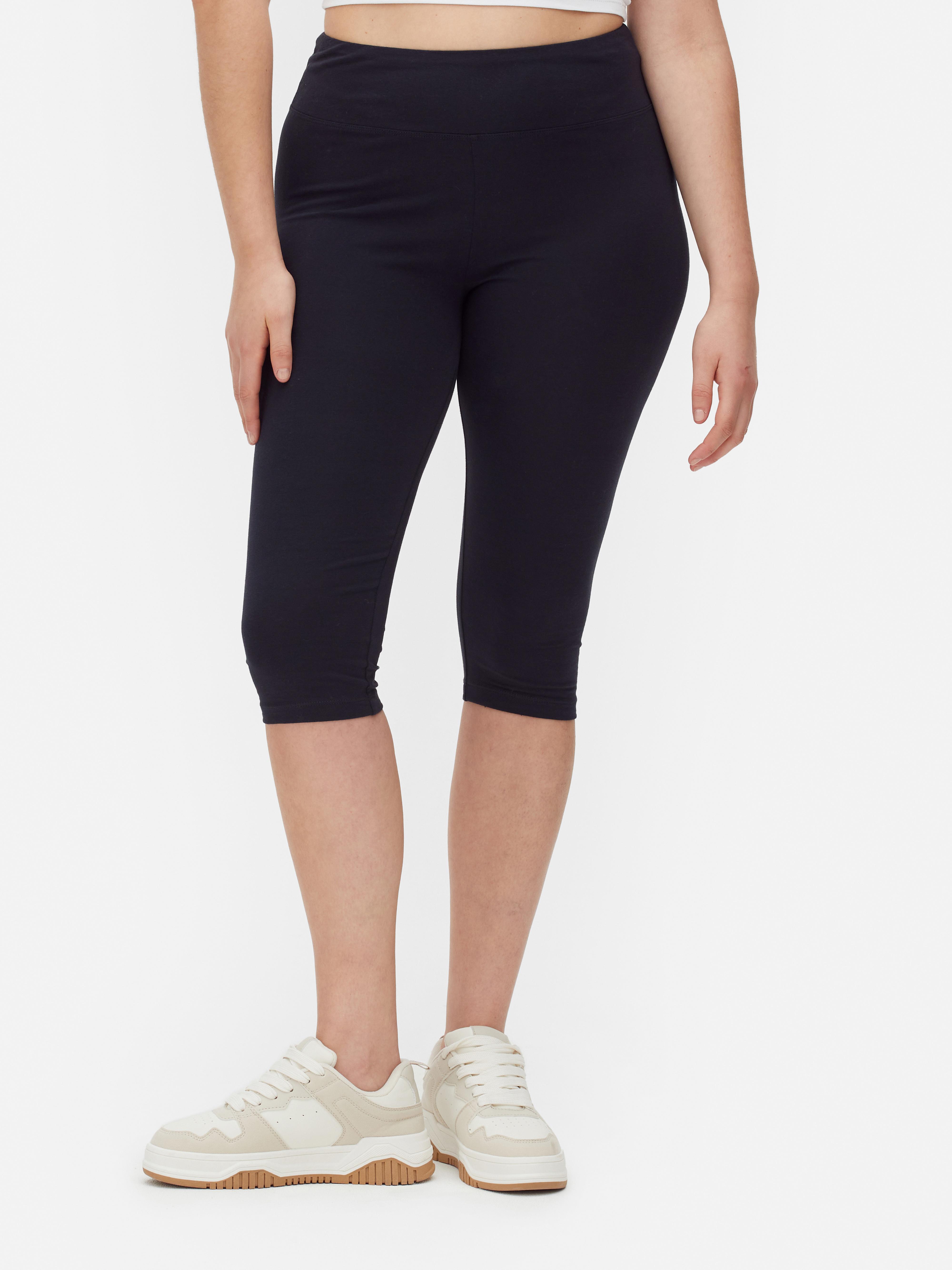 Womens Navy High-Waisted Capri Cropped Leggings