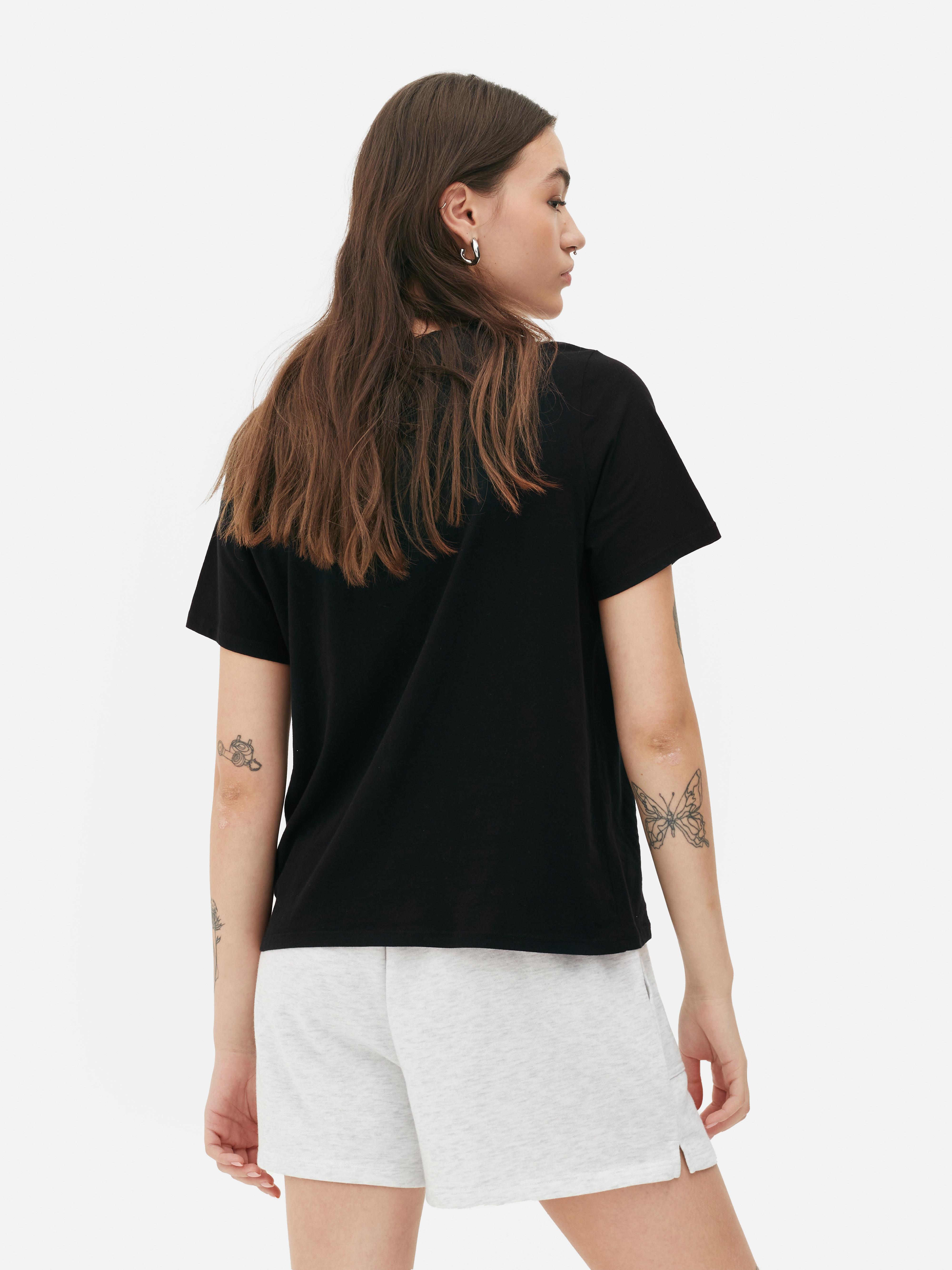 Women's Black 2 Graphic Cotton TShirt Primark