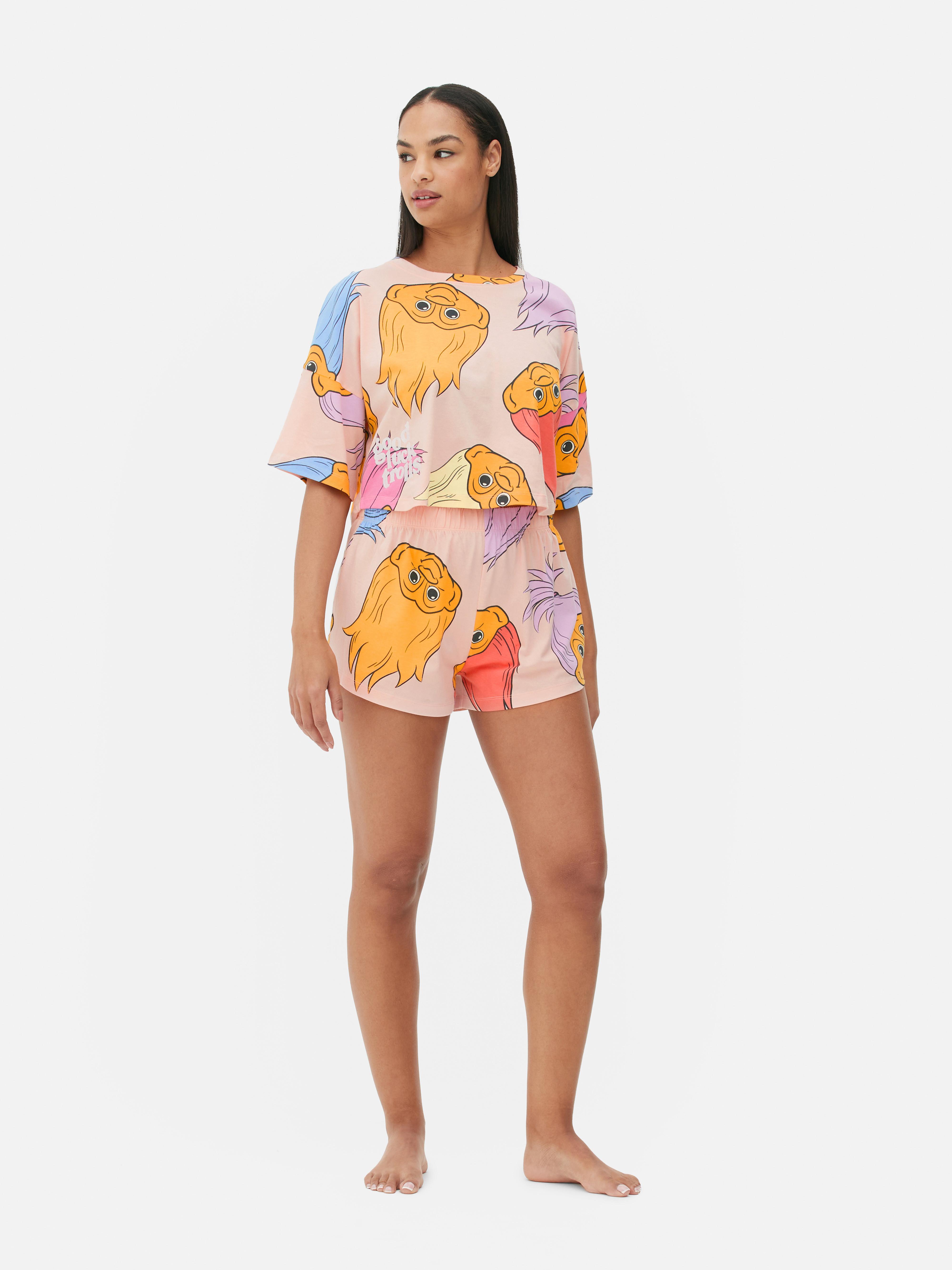 Trolls Print Cropped Pyjamas