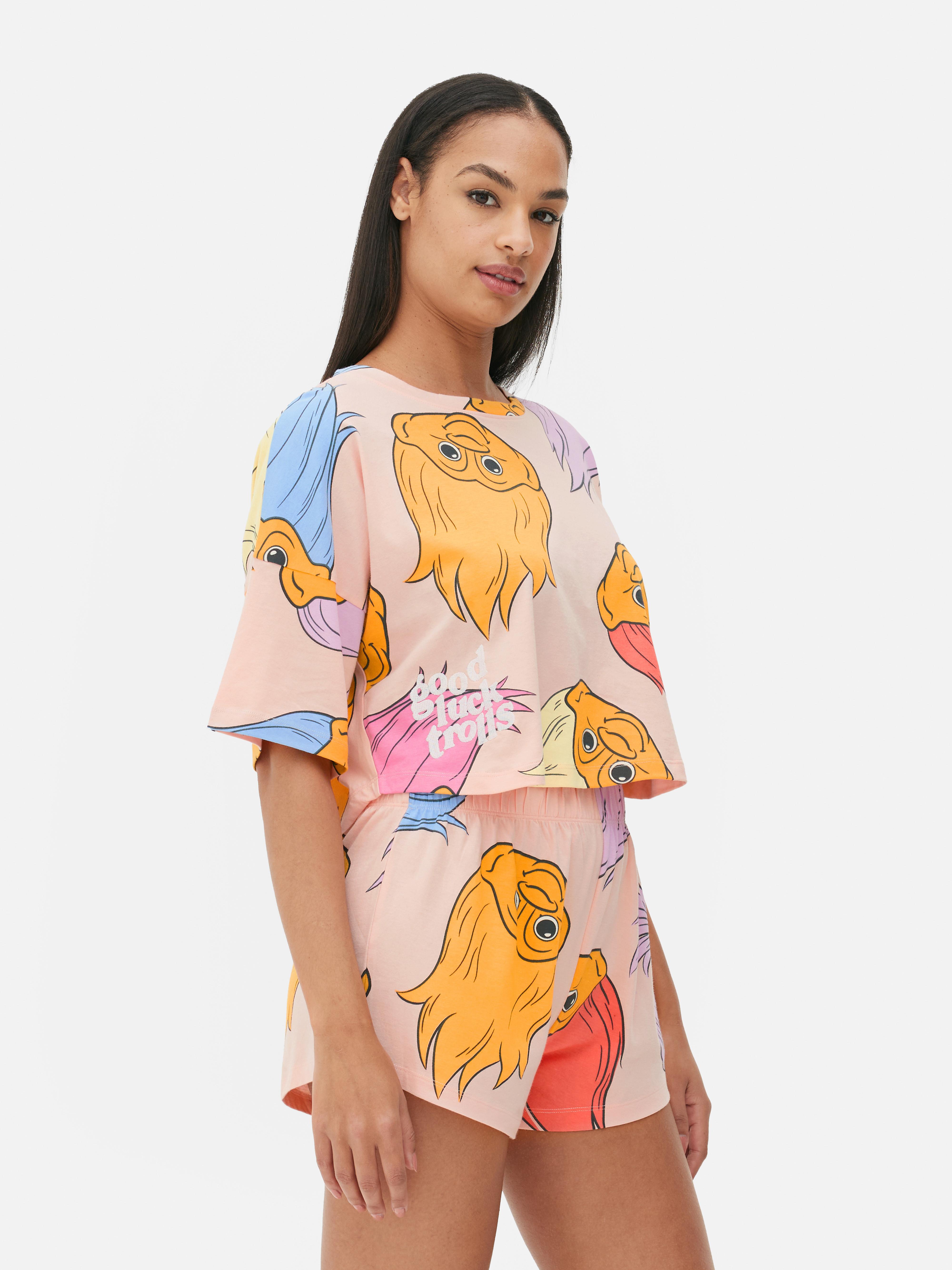 Trolls Print Cropped Pajamas Primark