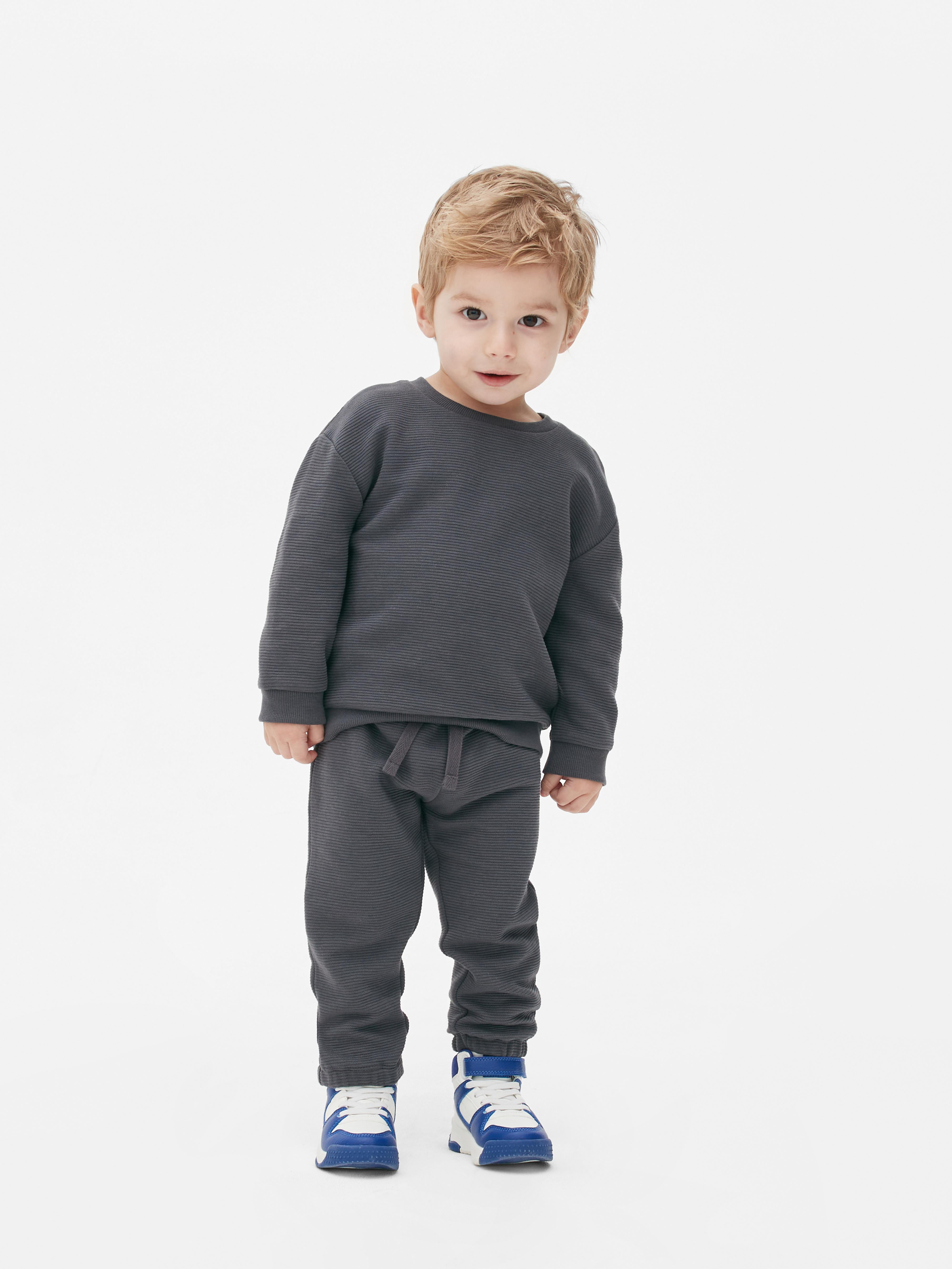 Baby Boys Charcoal Textured Sweatshirt and Joggers Set | Primark