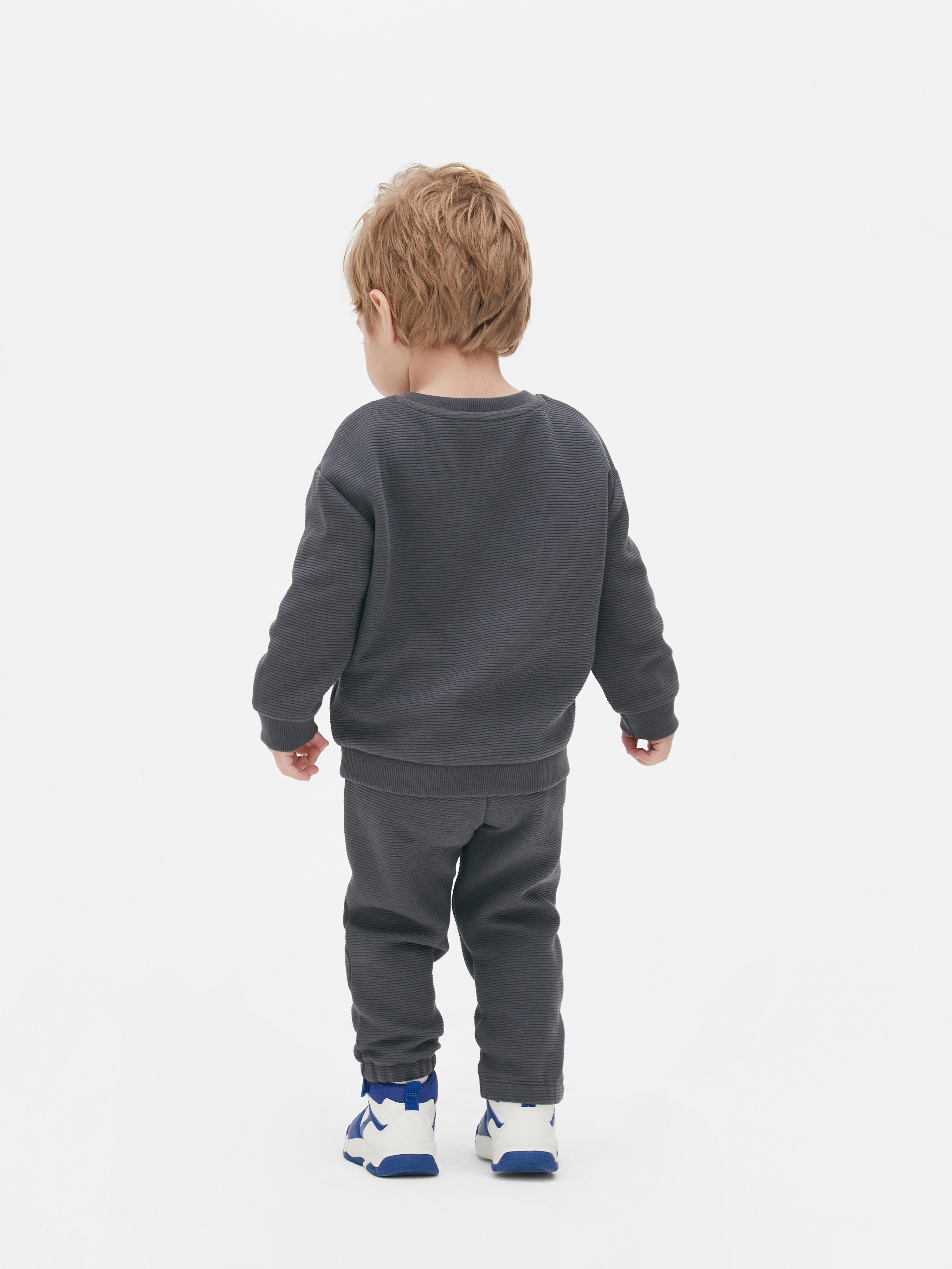 Baby Boys Charcoal Textured Sweatshirt and Joggers Set | Primark