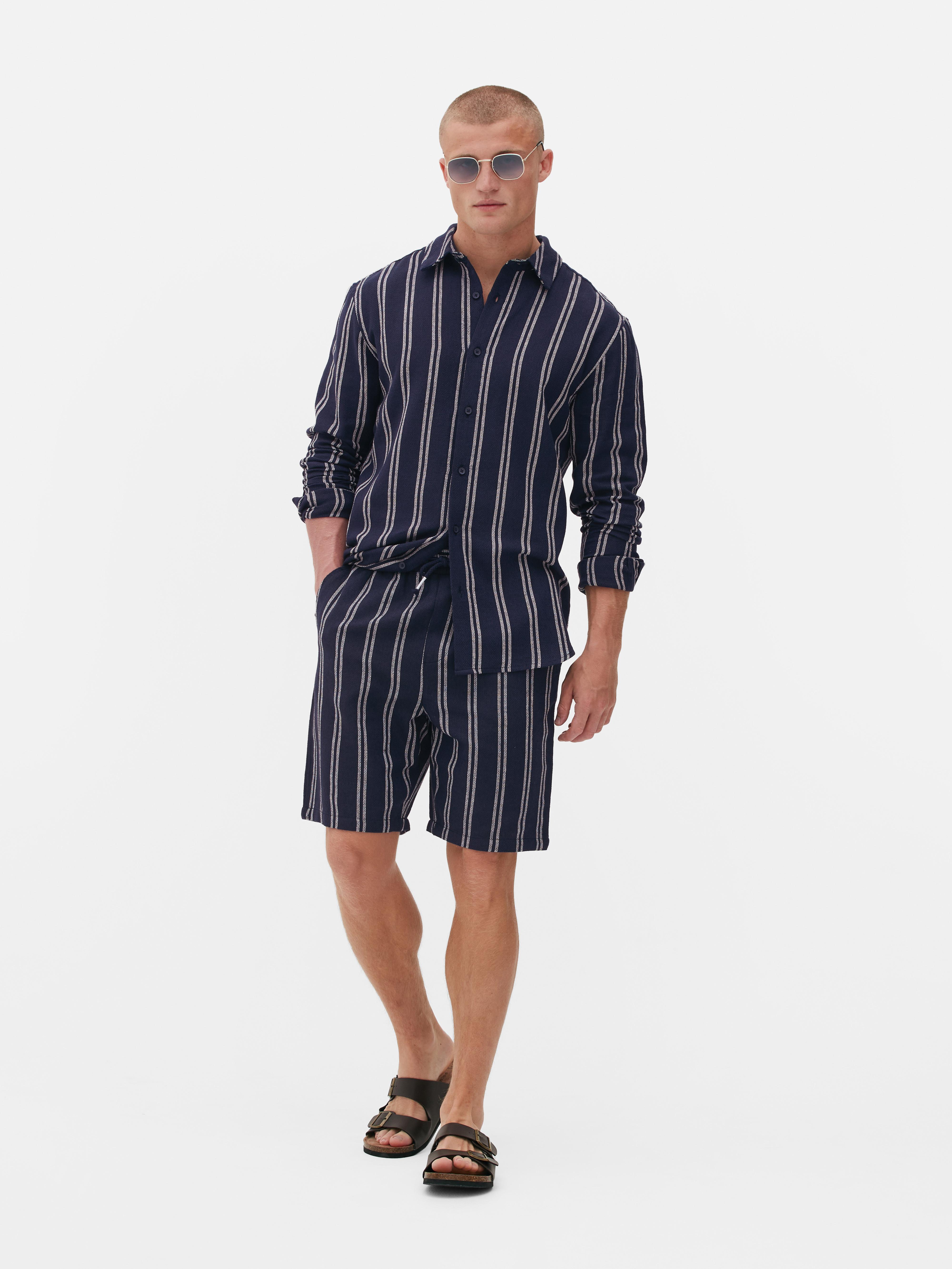 Men's Peach Printed Co-Ords Set with Shorts