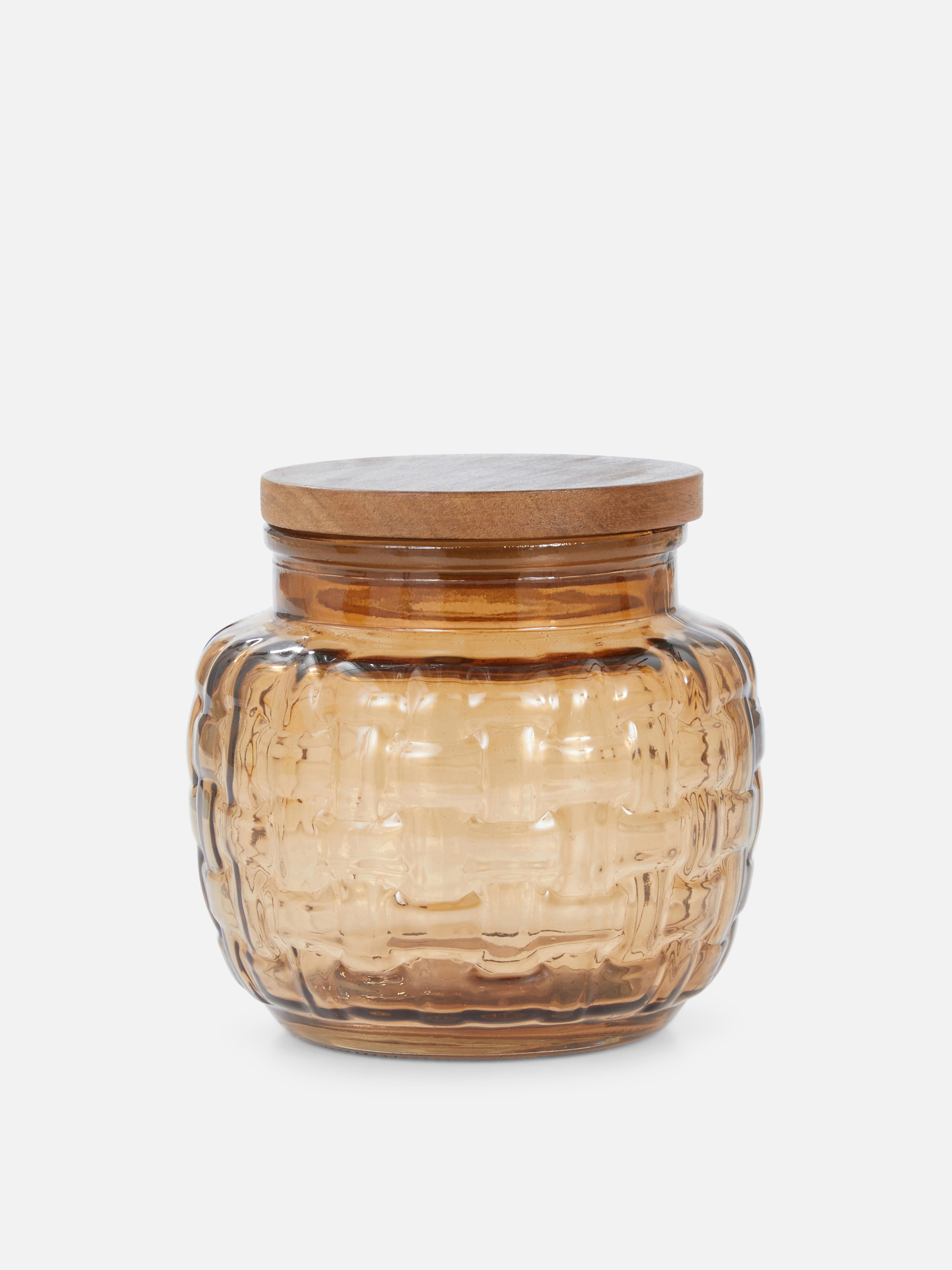 Woven Texture Glass Jar