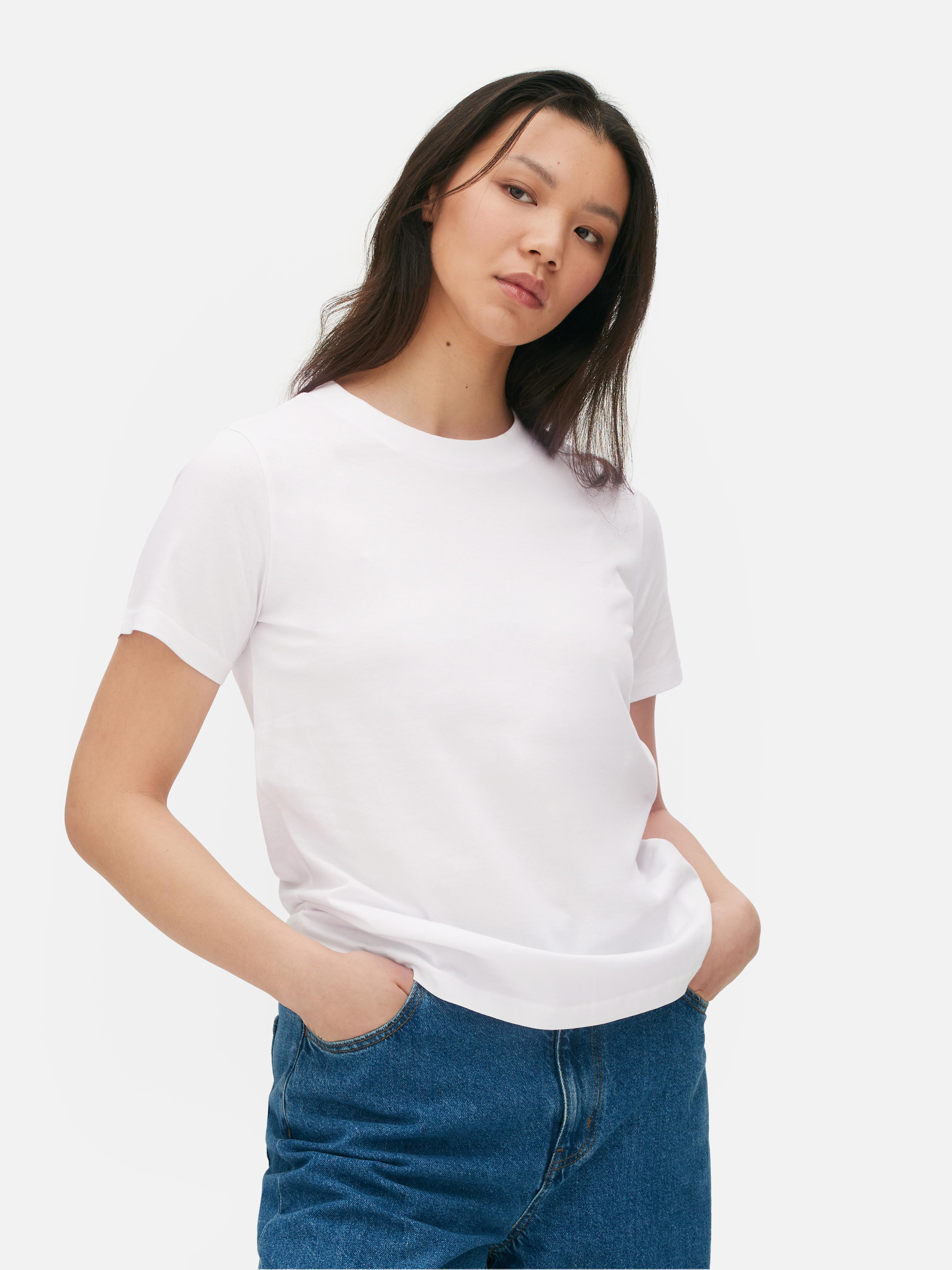 Women s White Classic Cotton T Shirt Primark