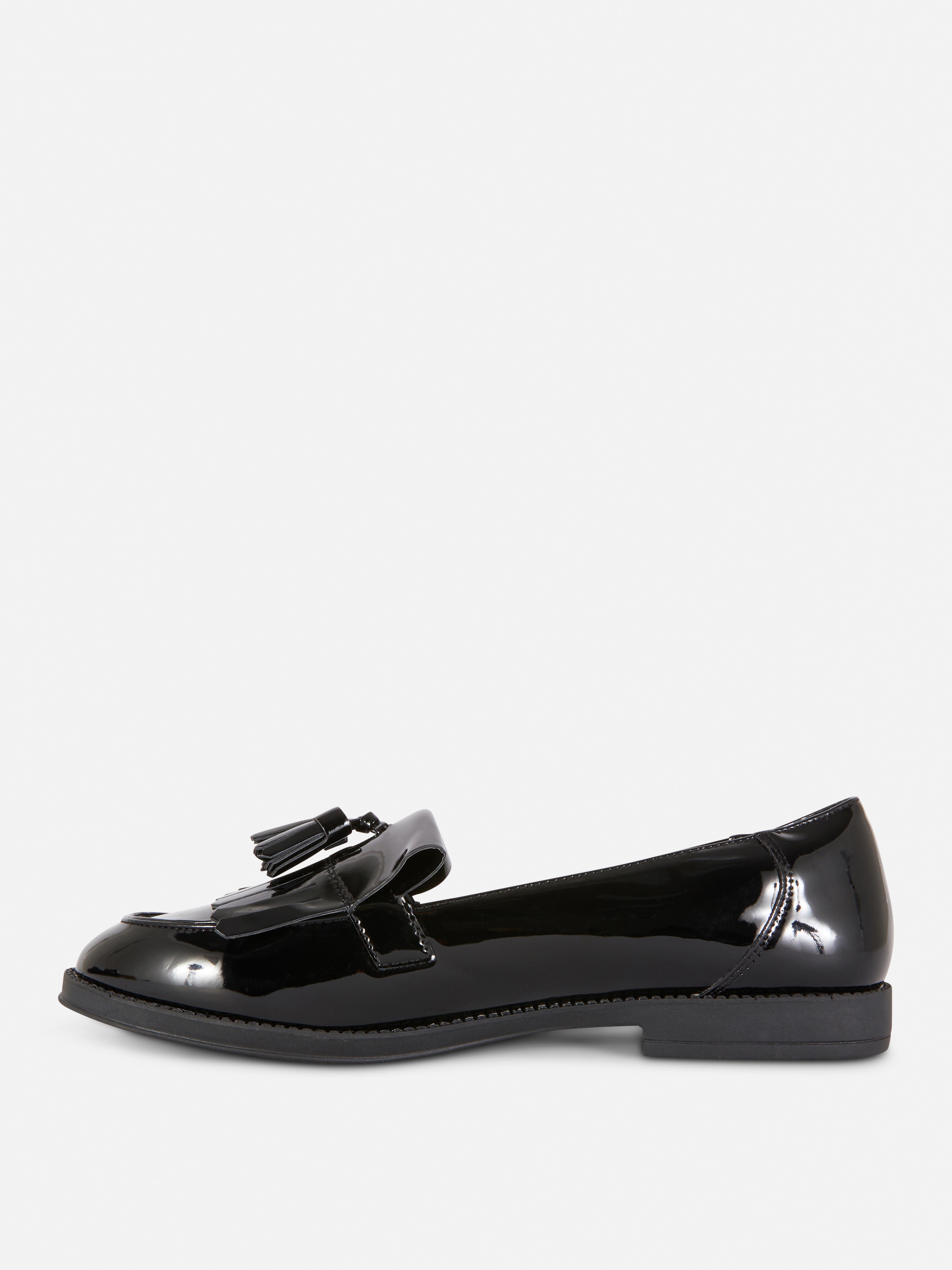 Wide Fit Patent Tassel Loafers