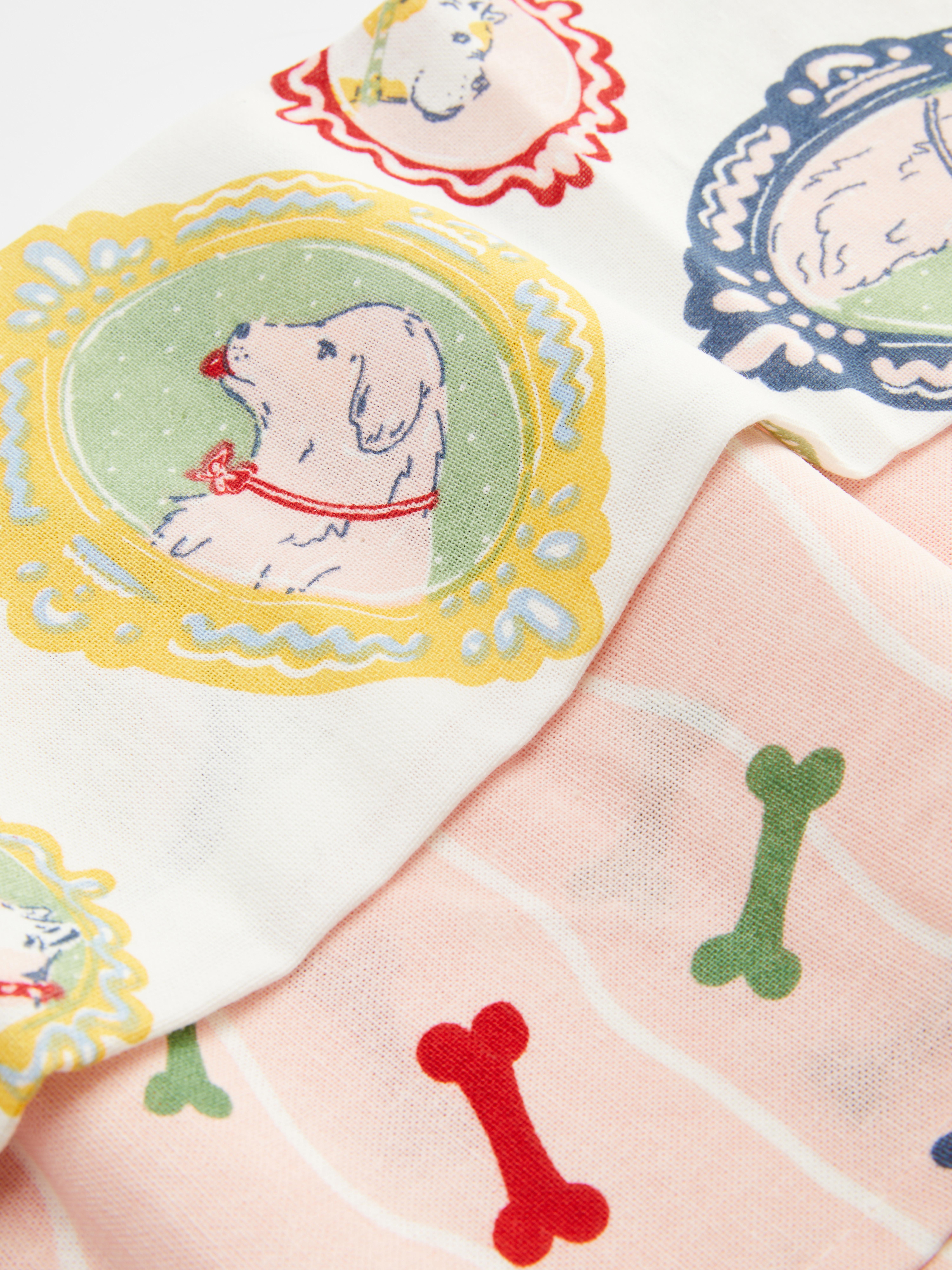 Theedoeken met print, set van 2