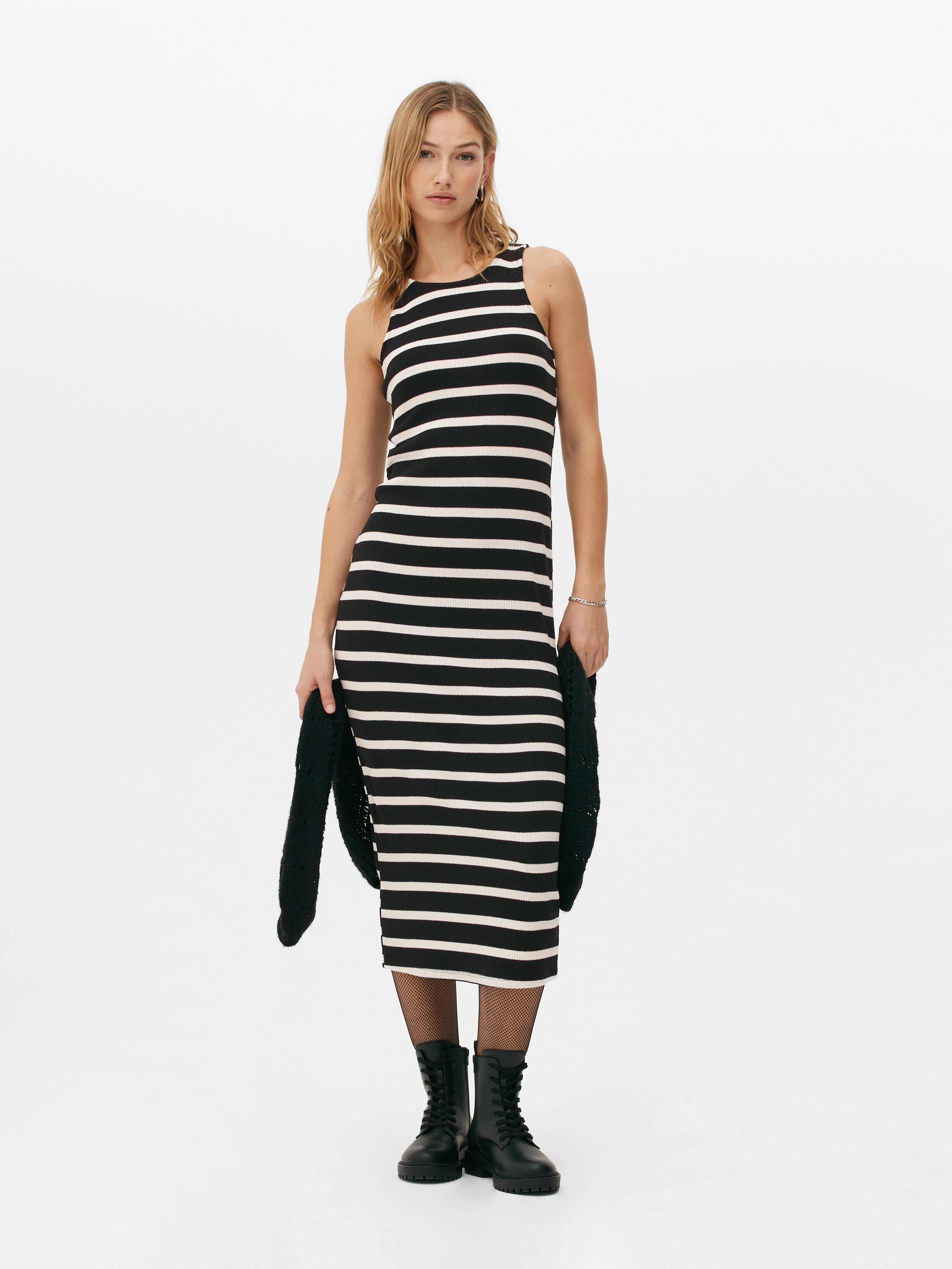 Striped Racerback Midi Dress