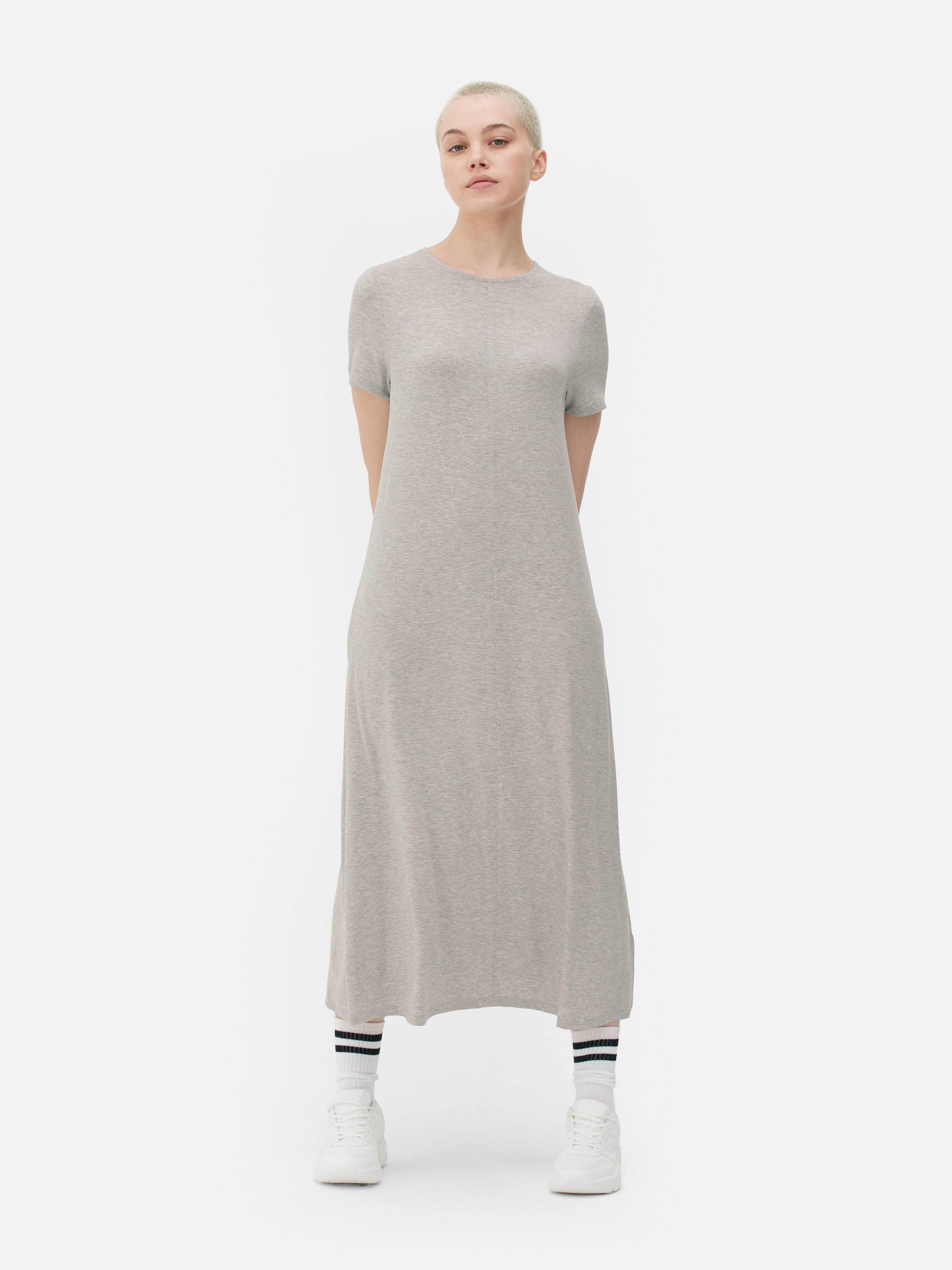 Womens Grey Marl T-Shirt Maxi Dress | Primark