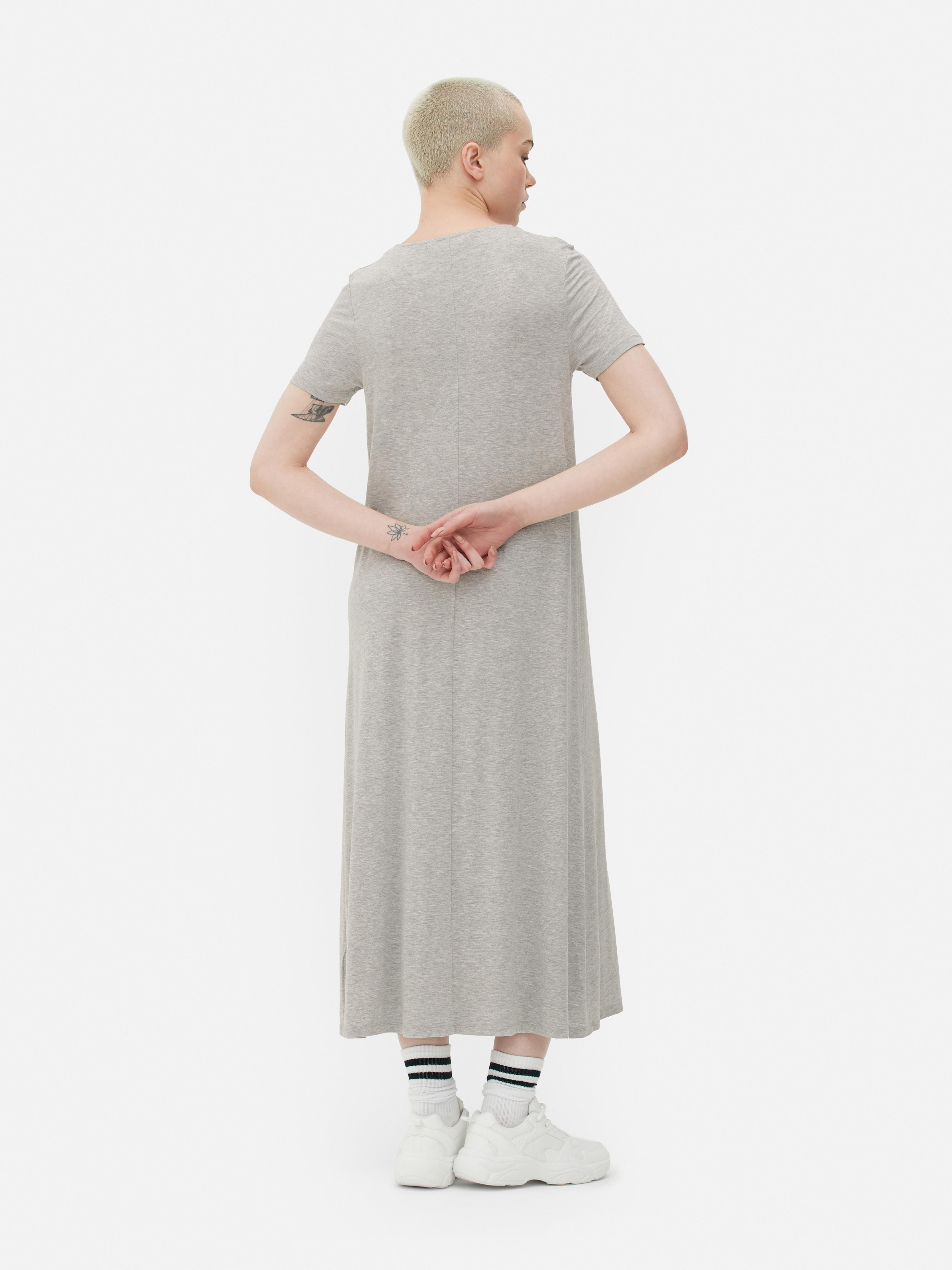 Grey t shirt maxi dress sale