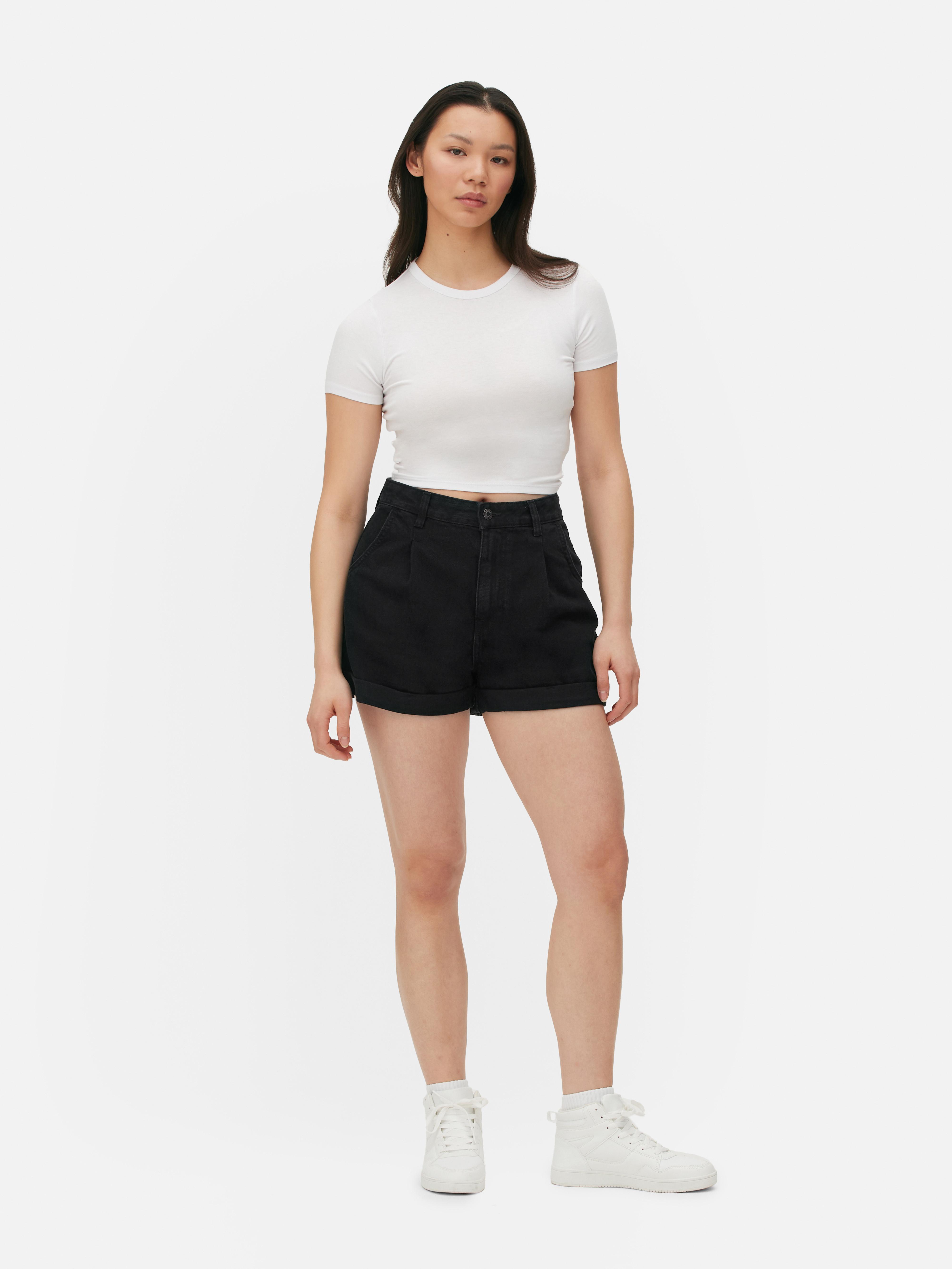 Black high shop waisted shorts primark