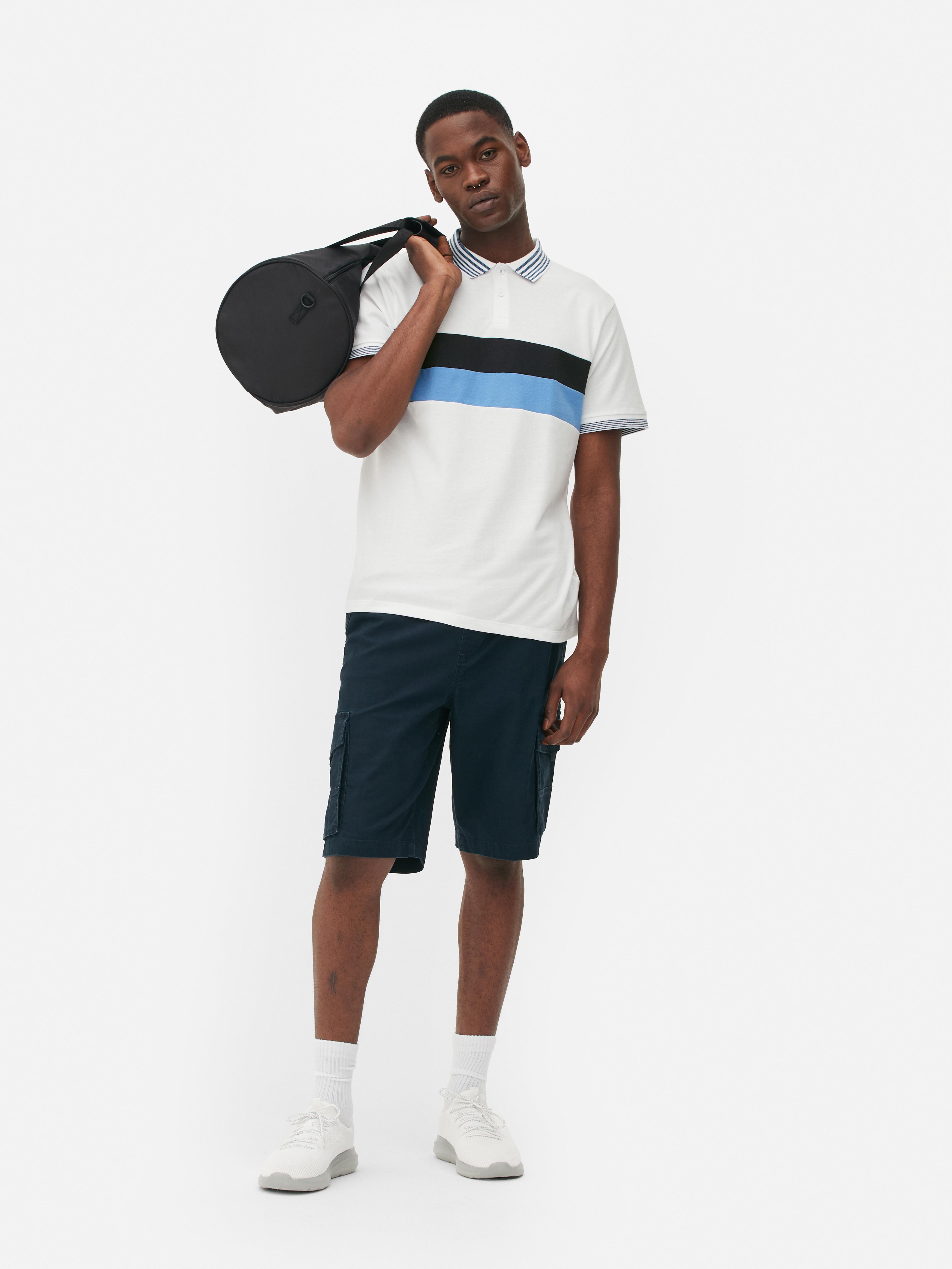 Men's White Striped Polo Shirt | Primark