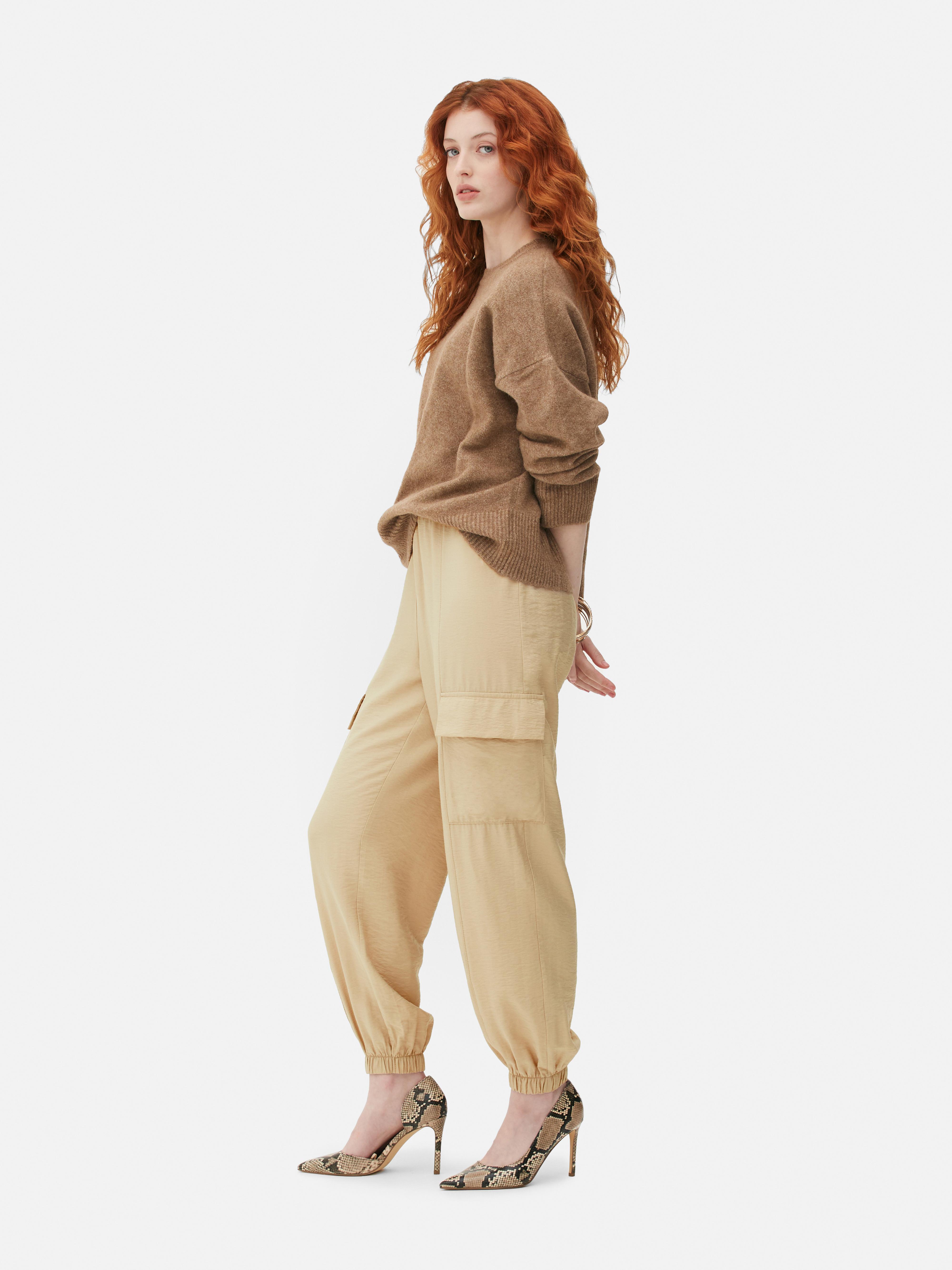 Loose Cargo Pants For Women Elastic Waist, Ankle Length, Streetwear,  Jogging, Sport Ladies Cargo Trousers Primark Plus Szie Casual Pant 211006  From Kong01, $18.99