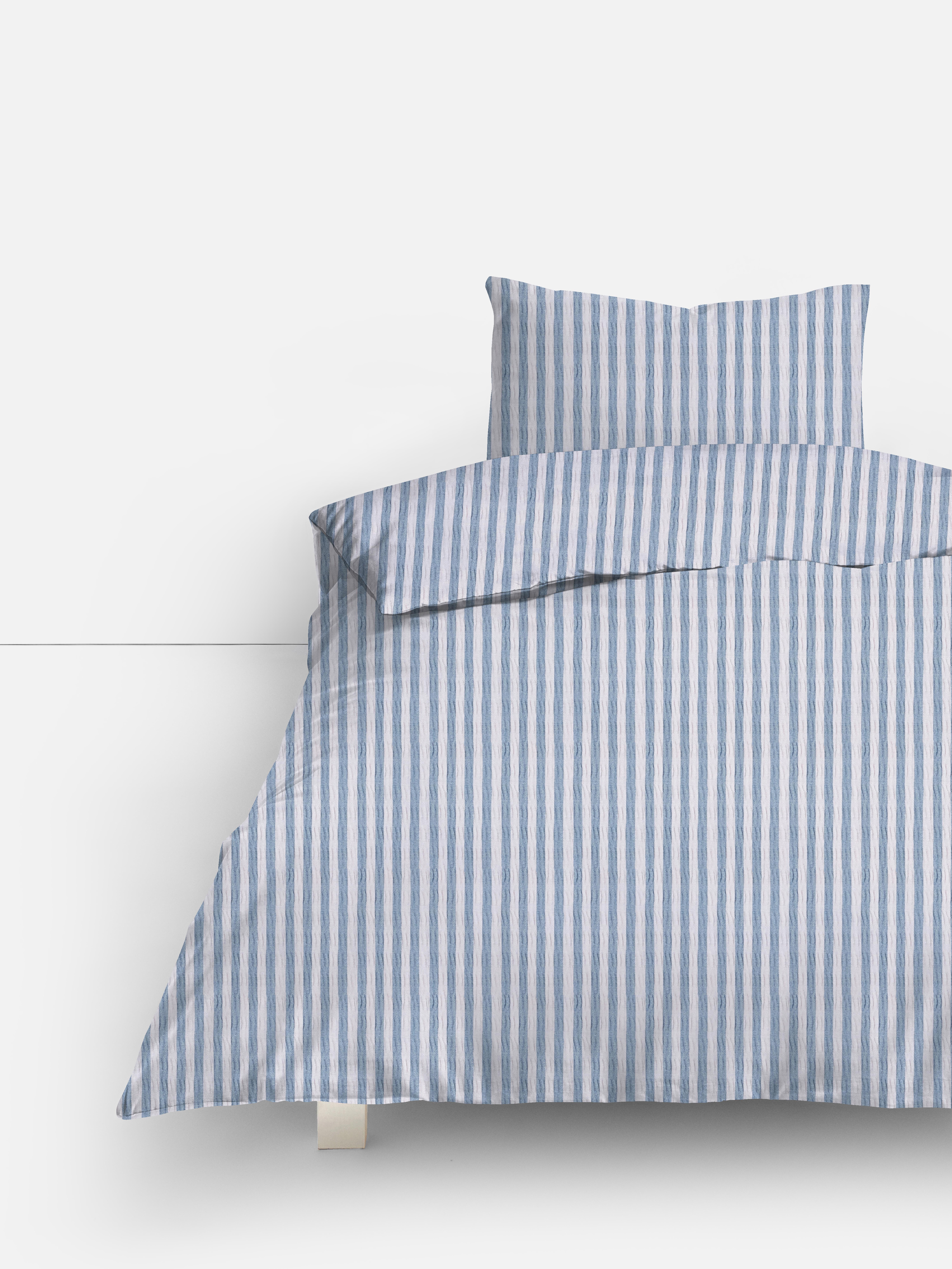 Seersucker Stripe Single Duvet Cover Set