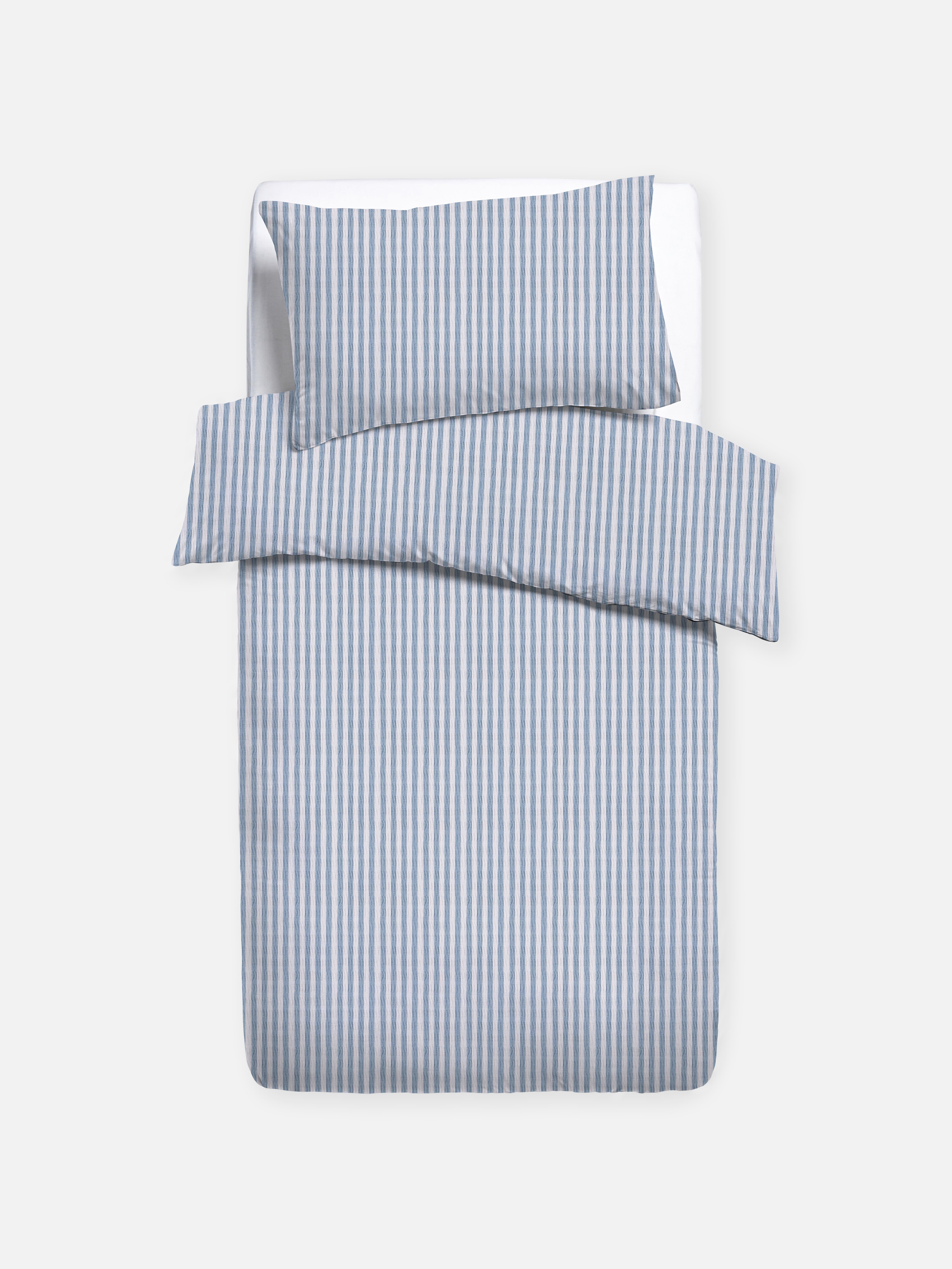 Seersucker Stripe Single Duvet Cover Set