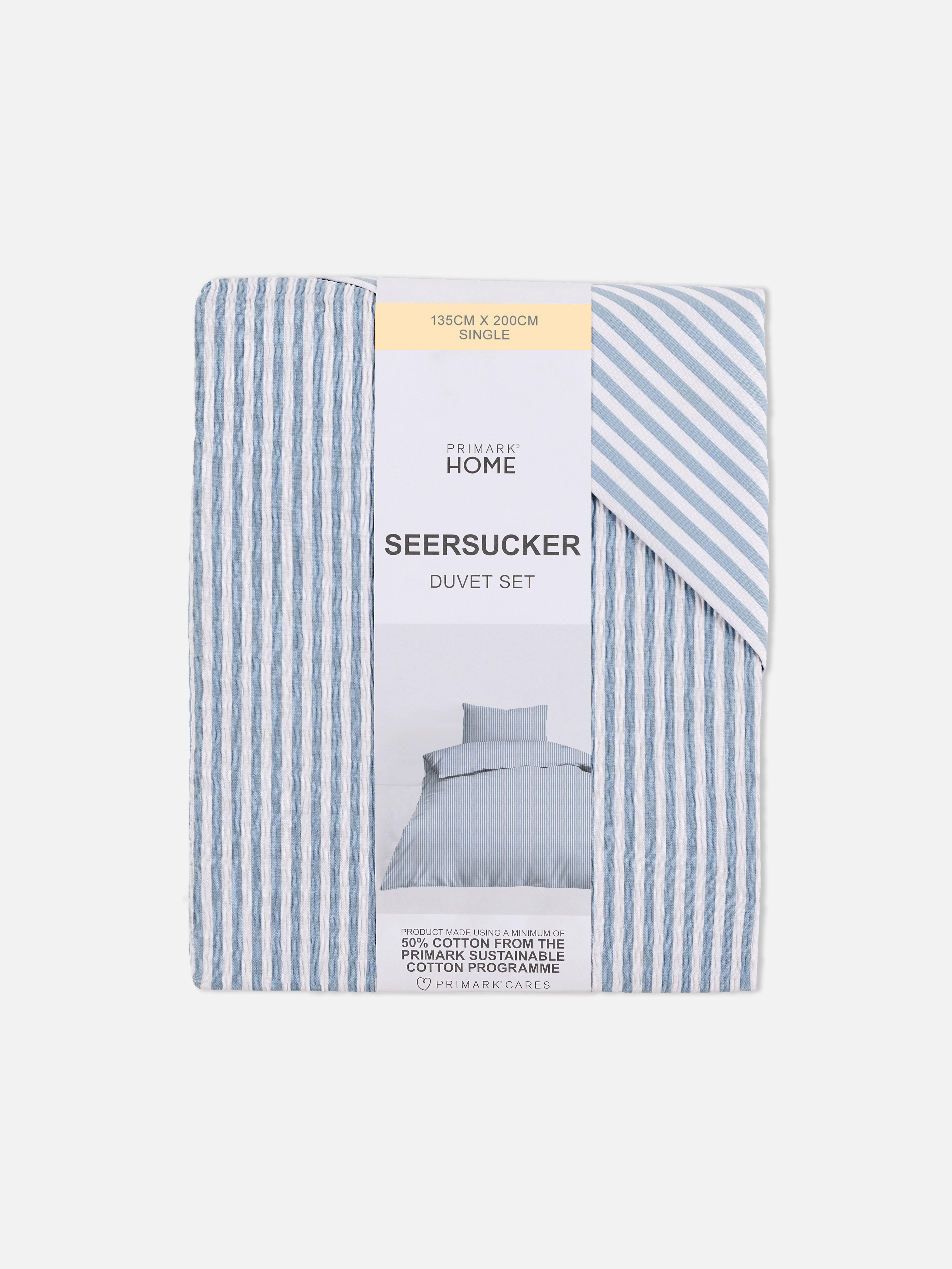 Seersucker Stripe Single Duvet Cover Set