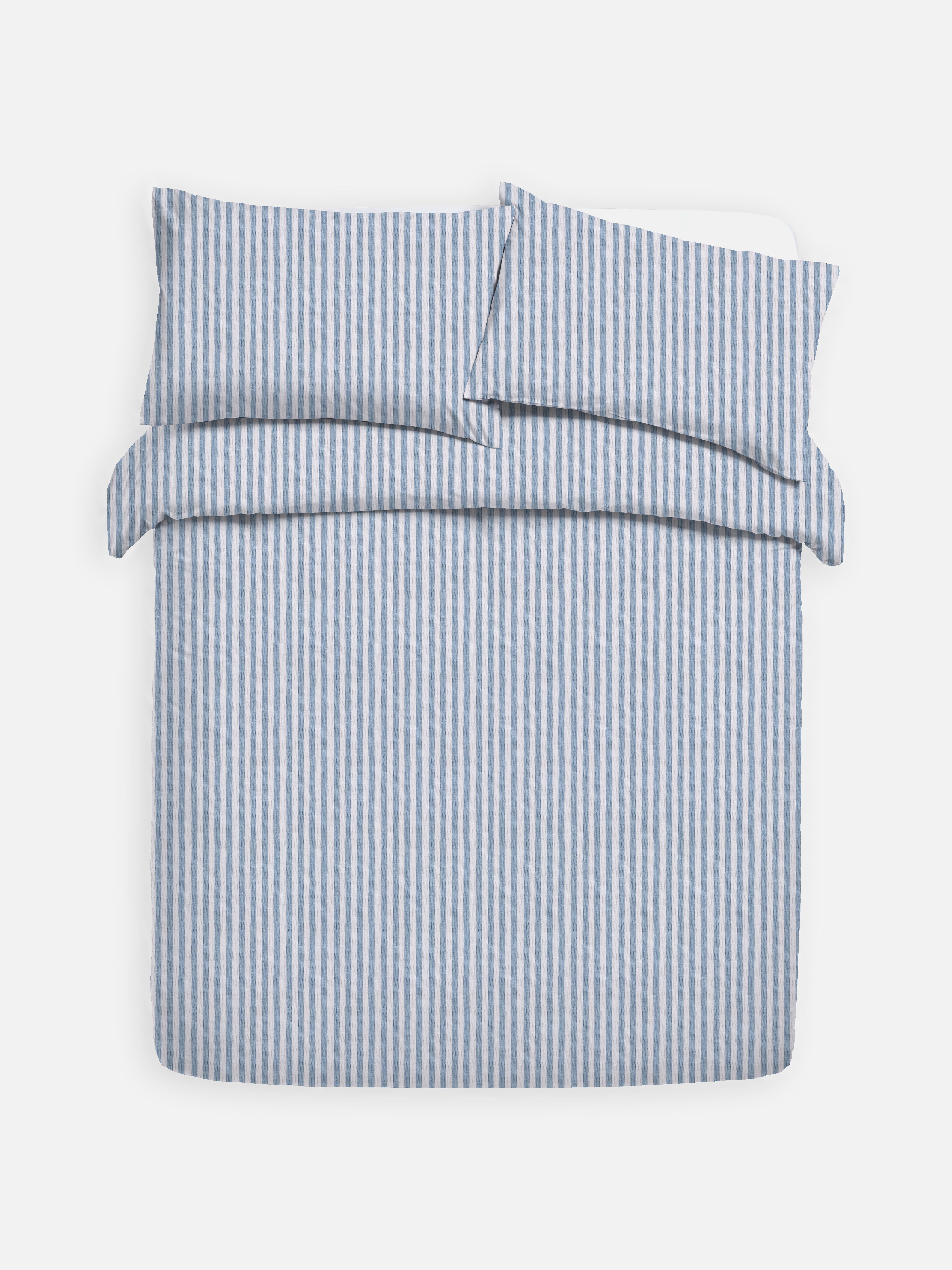 Seersucker Stripe King Size Duvet Cover Set