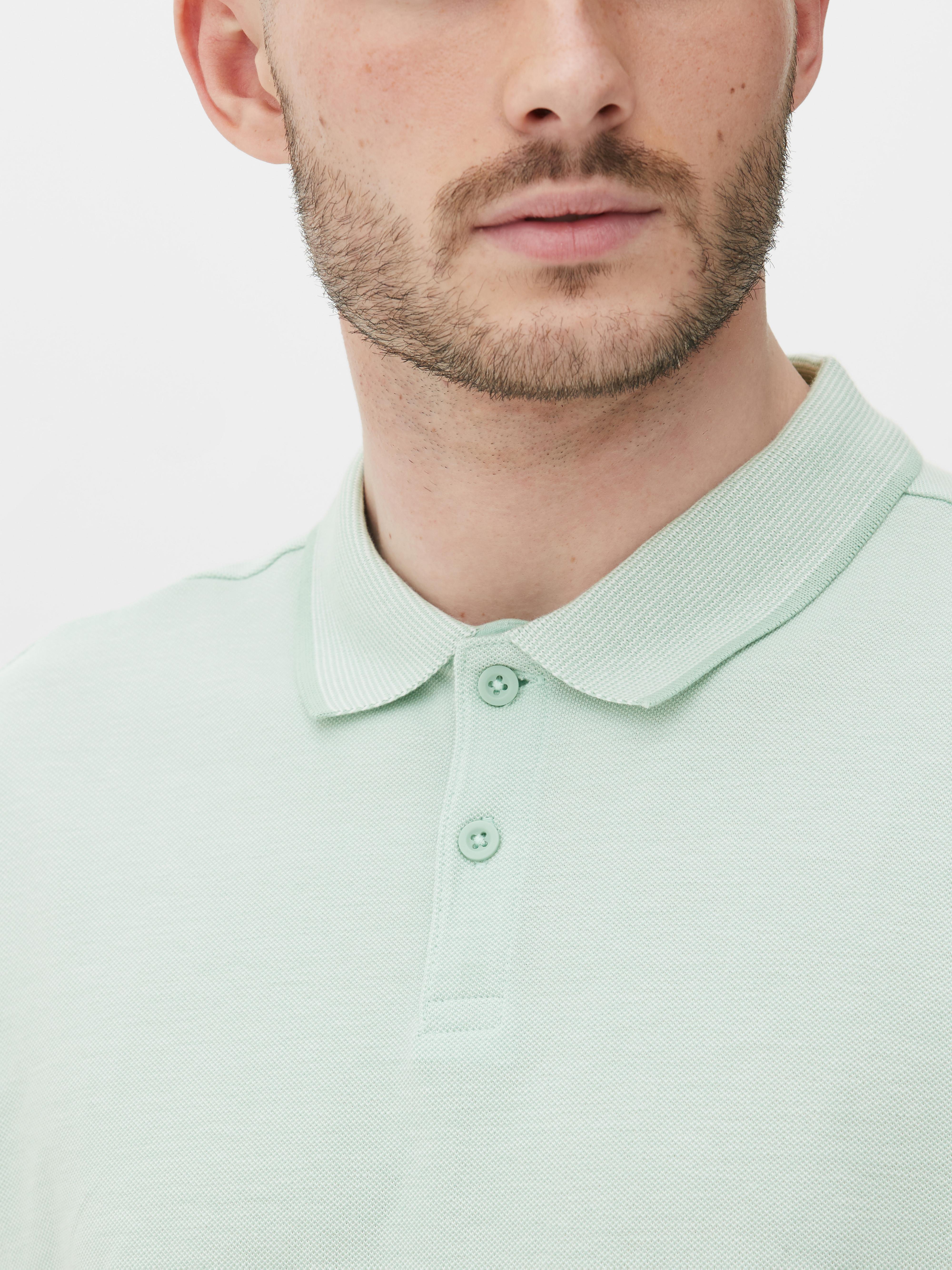 Men's Mint Birdseye Weave Polo Shirt Primark