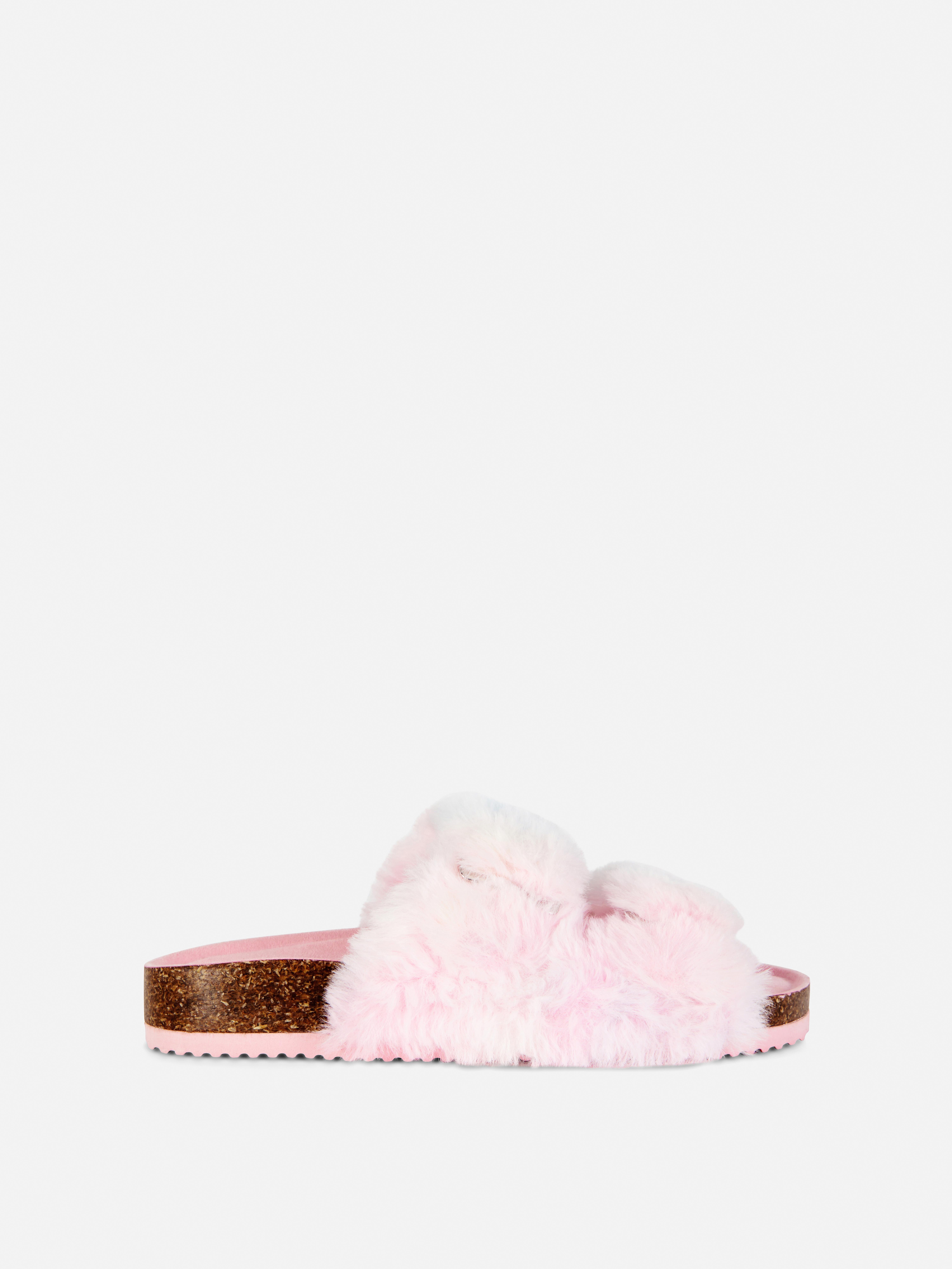 Faux Fur Footbed Slippers