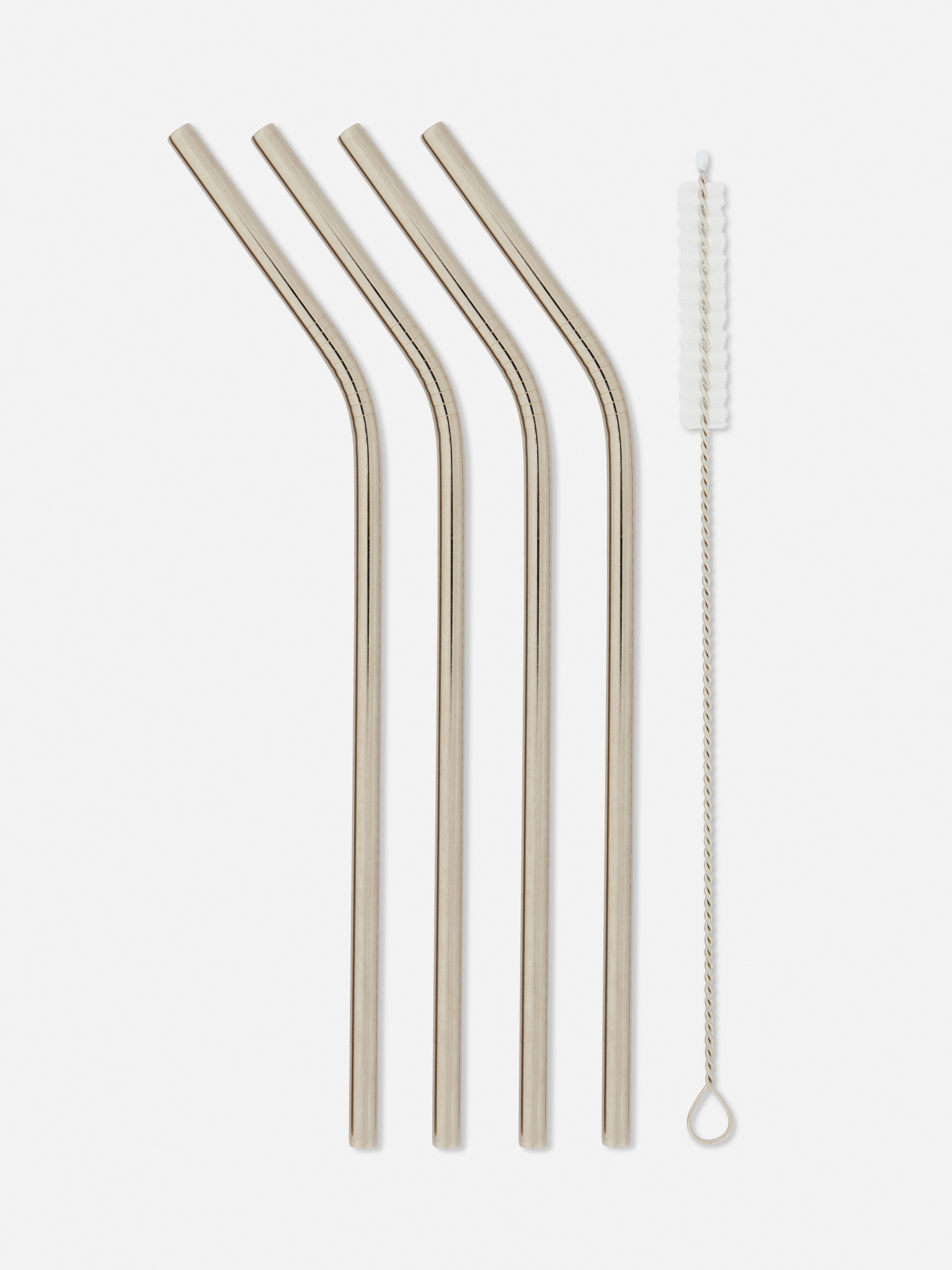 4pk Stainless Steel Straws