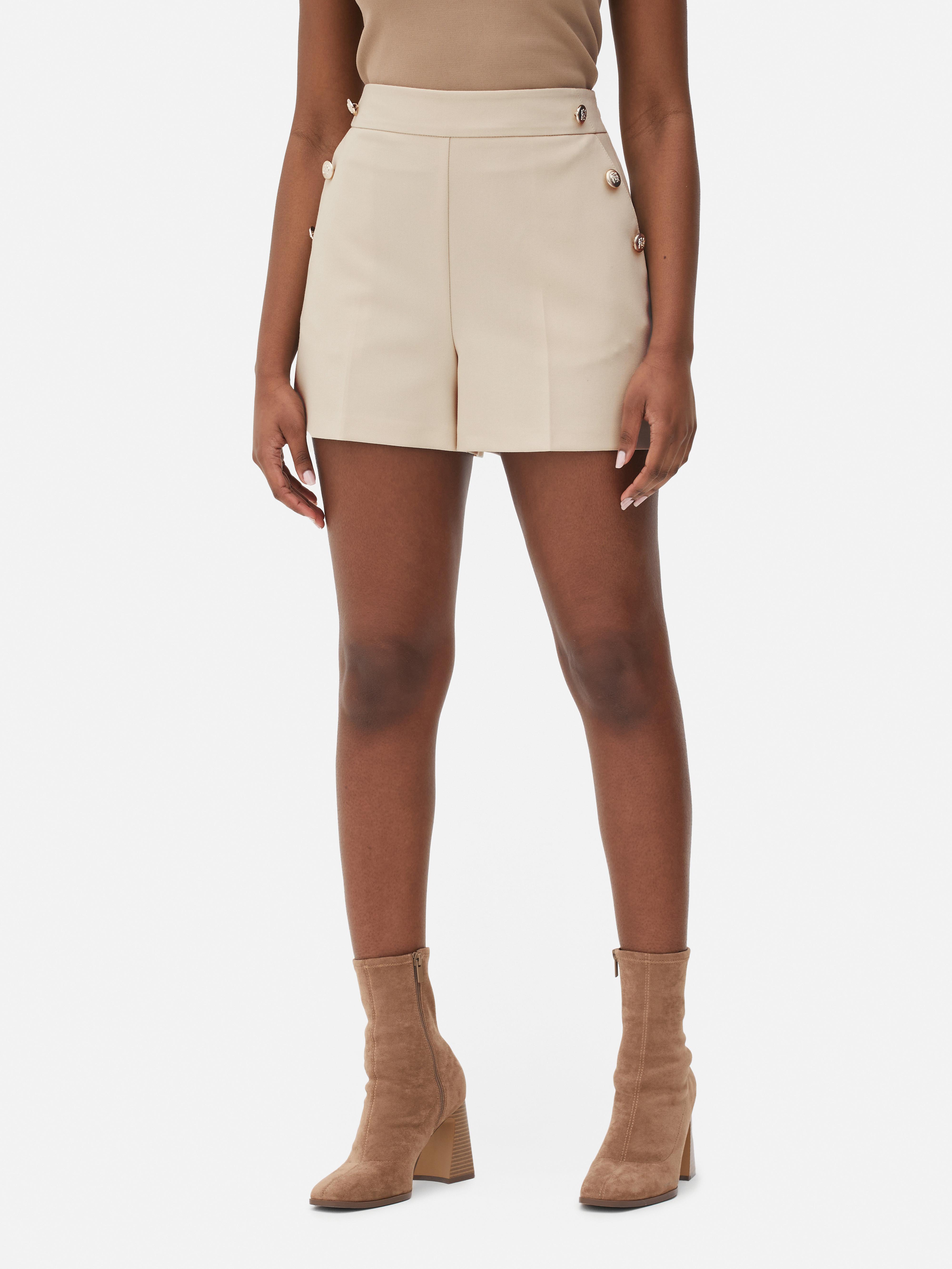 Women's Ivory Button Detail Tailored Shorts | Primark