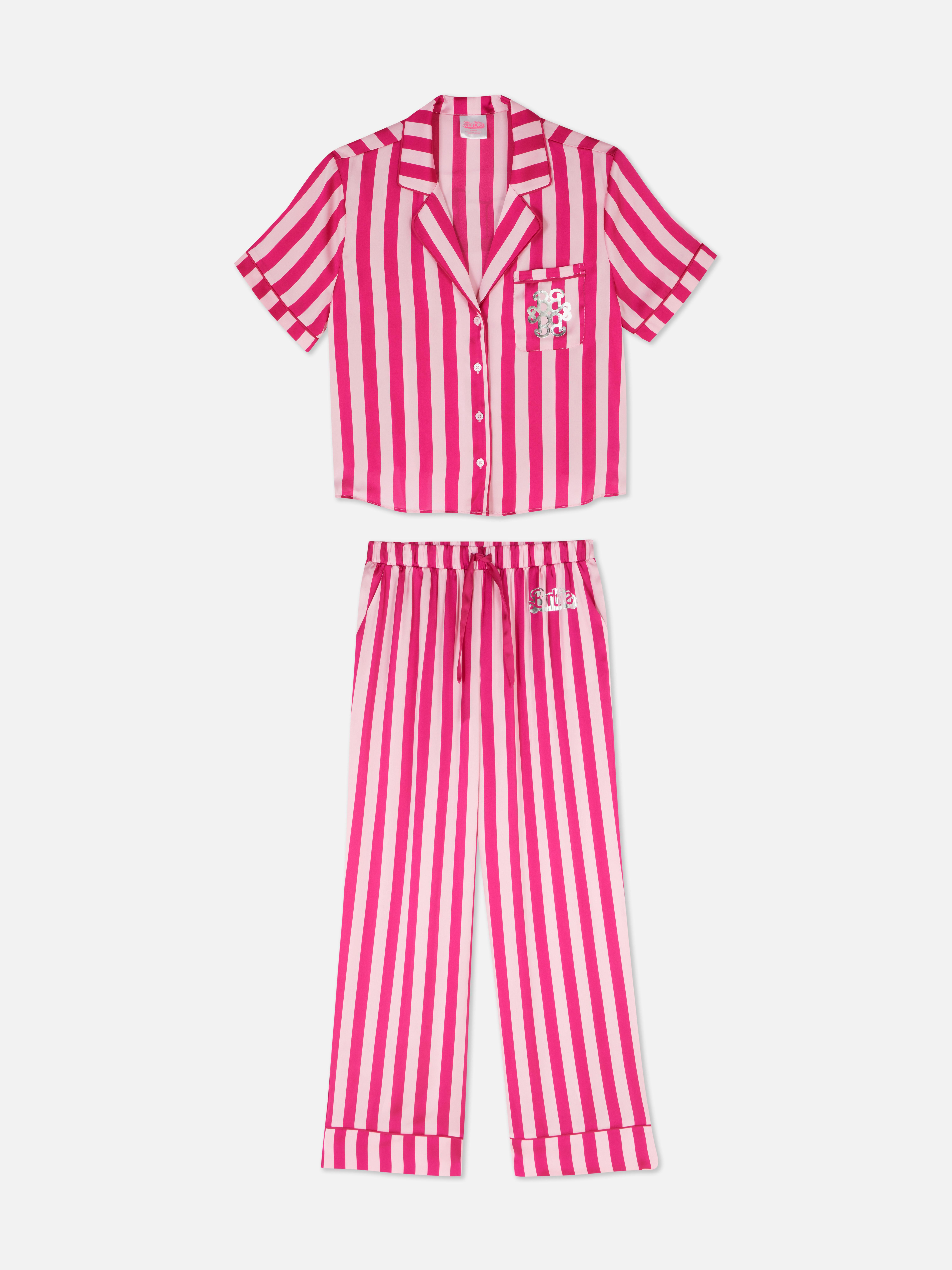 Pyjama rayé en satin Barbie | Primark