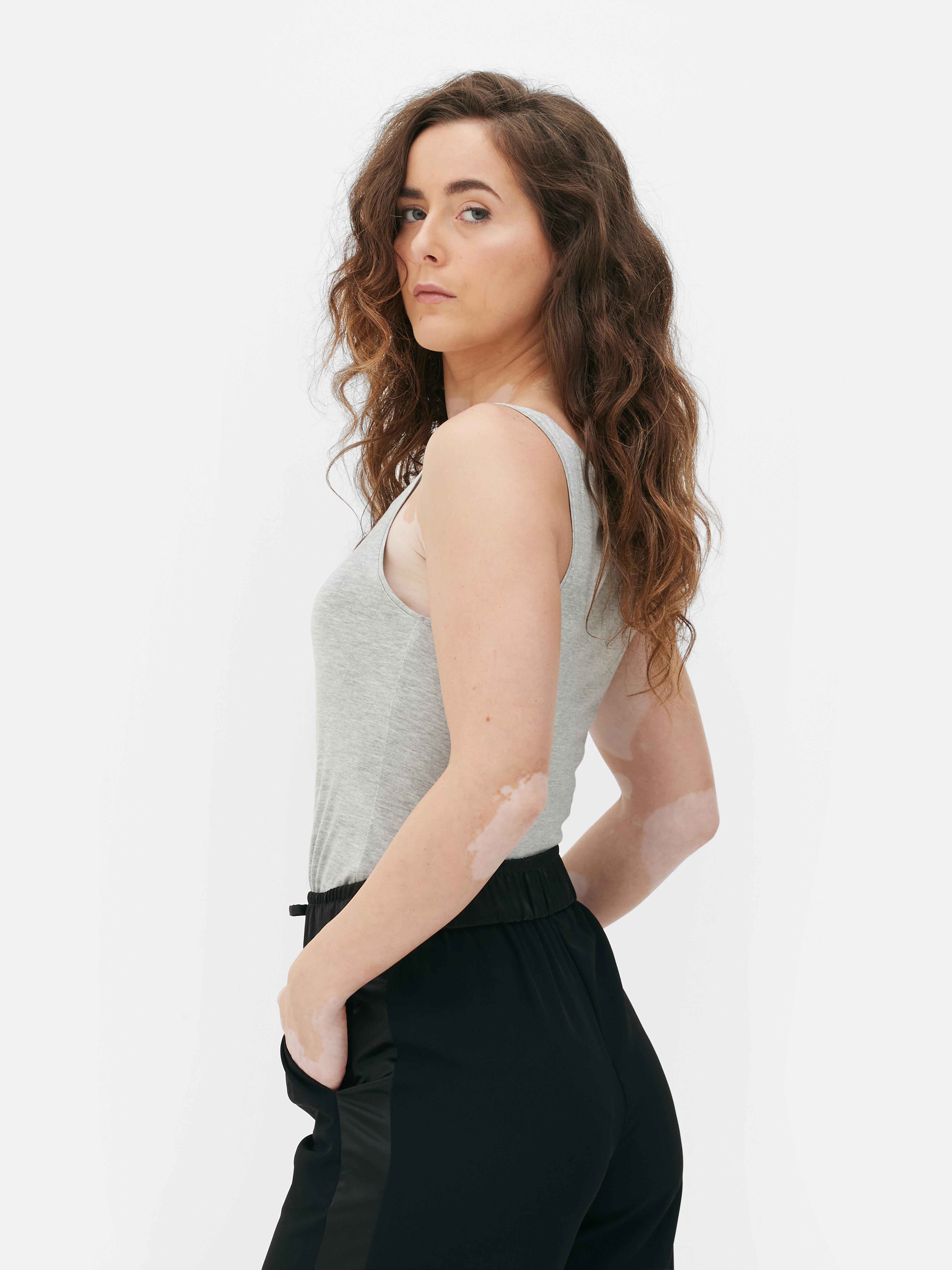 Hemd met U-hals en stretch
