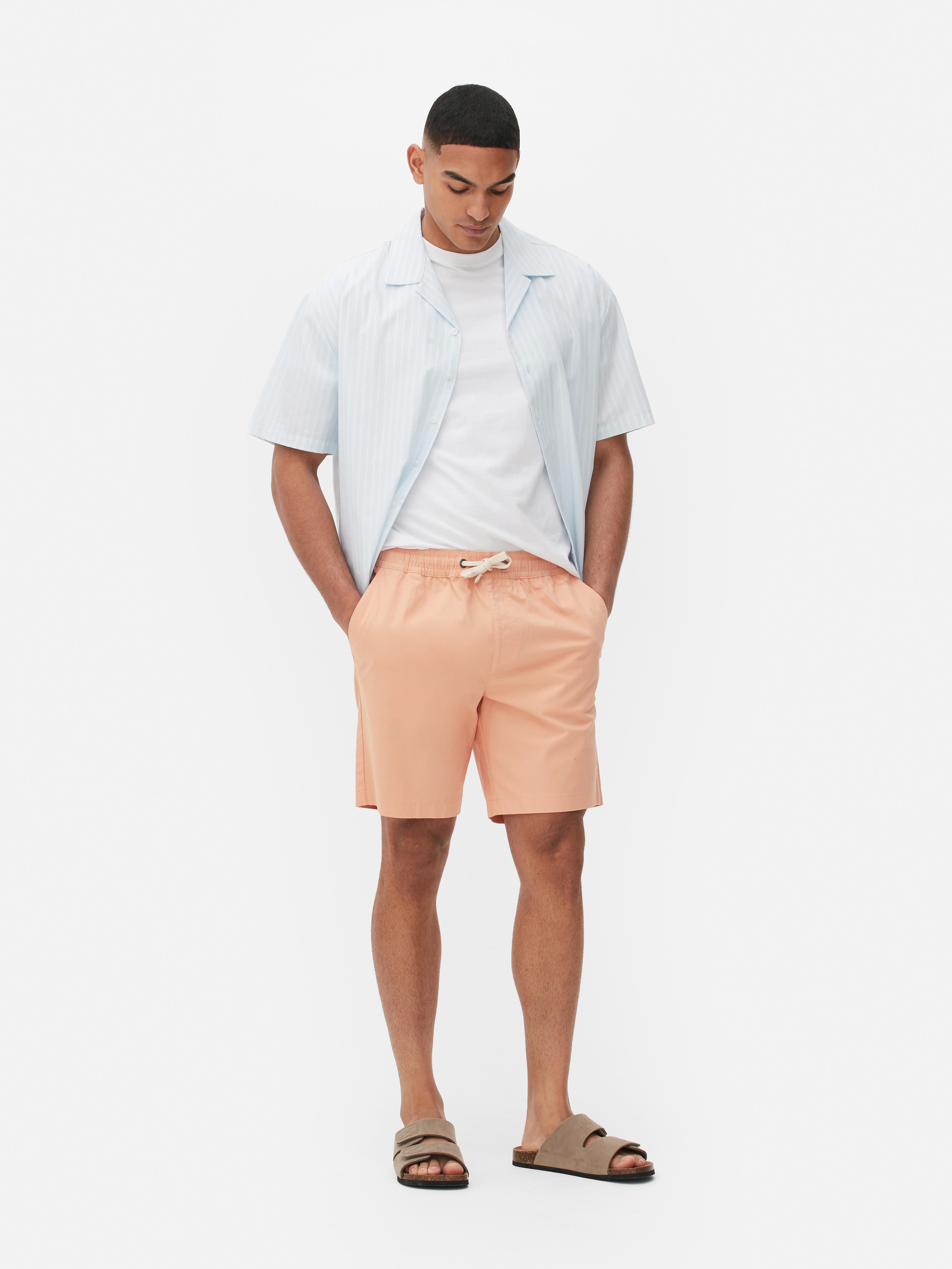 Men's Peach Drawstring Bermuda Shorts Primark