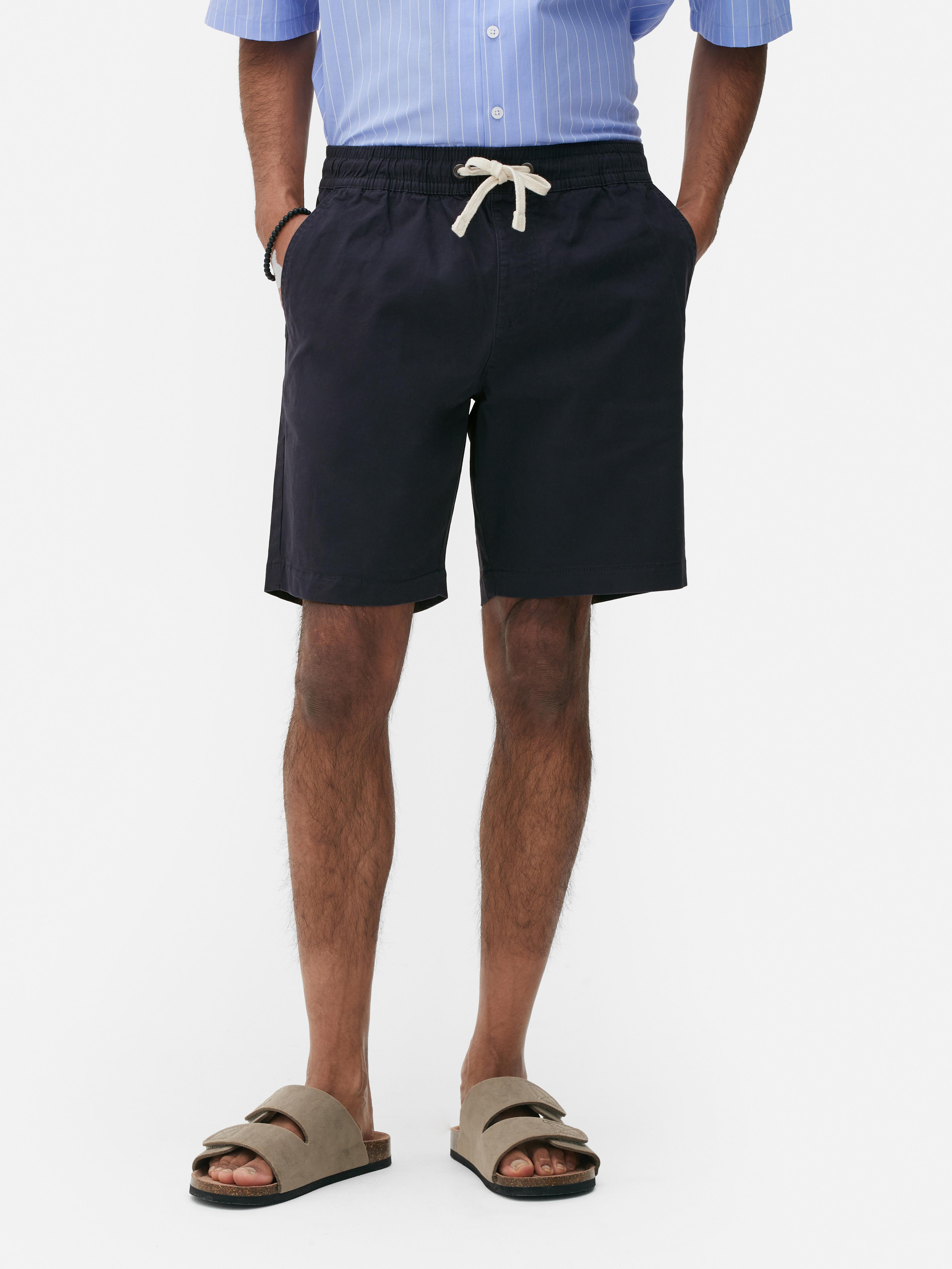 Mens Navy Drawstring Bermuda Shorts Primark