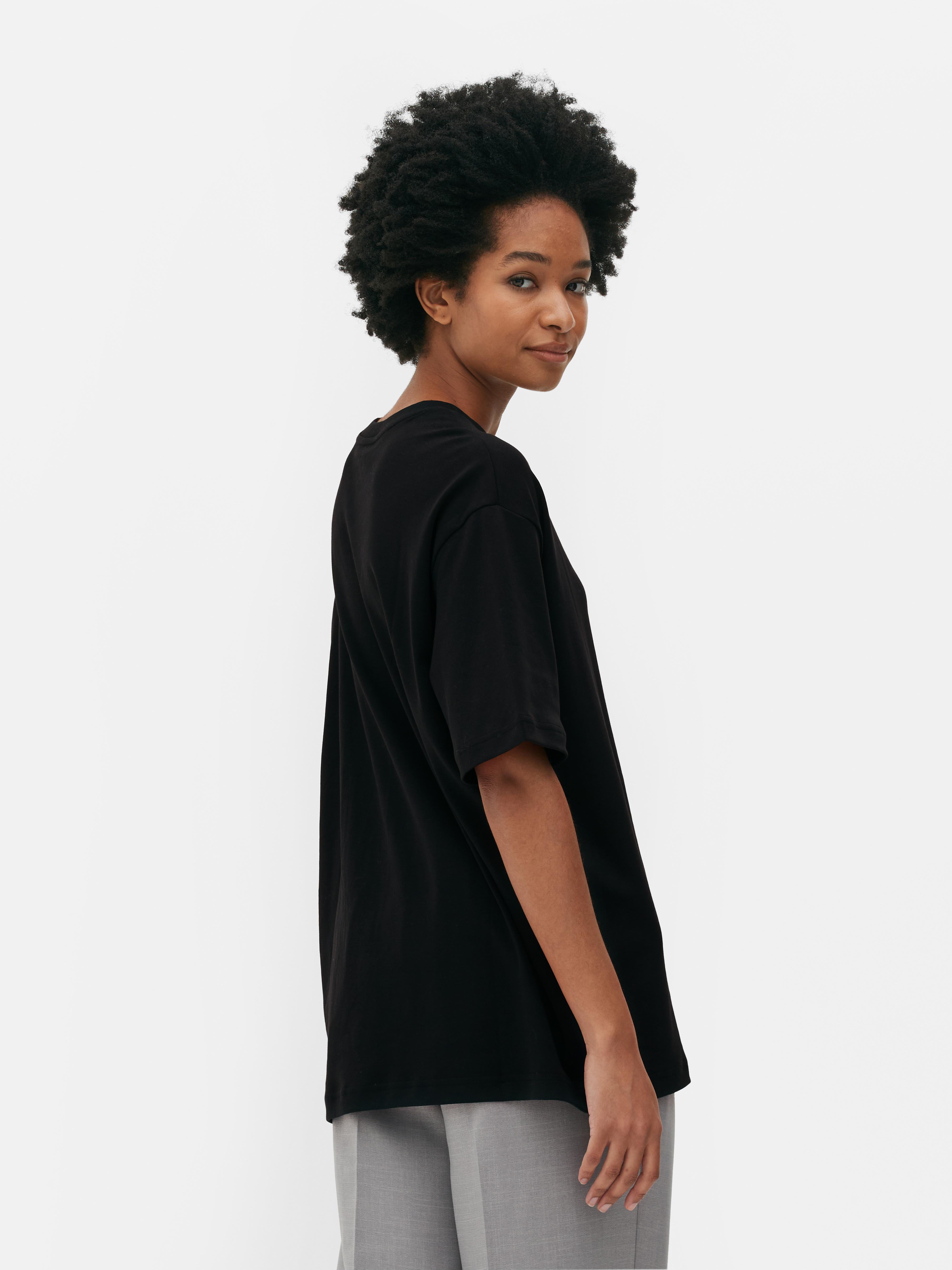 Womens Black Oversized Essential Jersey T-Shirt | Primark