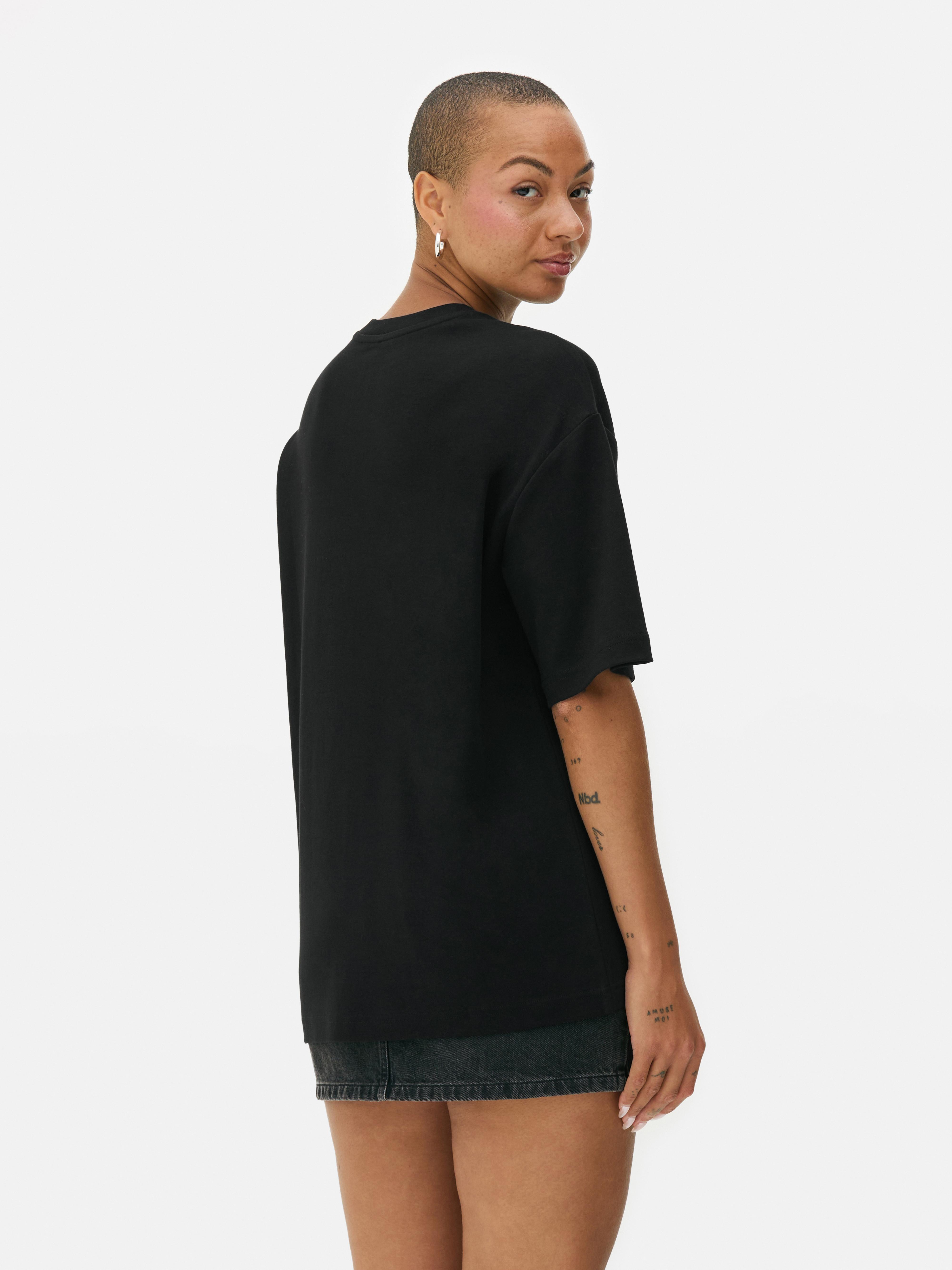 Womens Black Oversized Essential Jersey T-Shirt | Primark