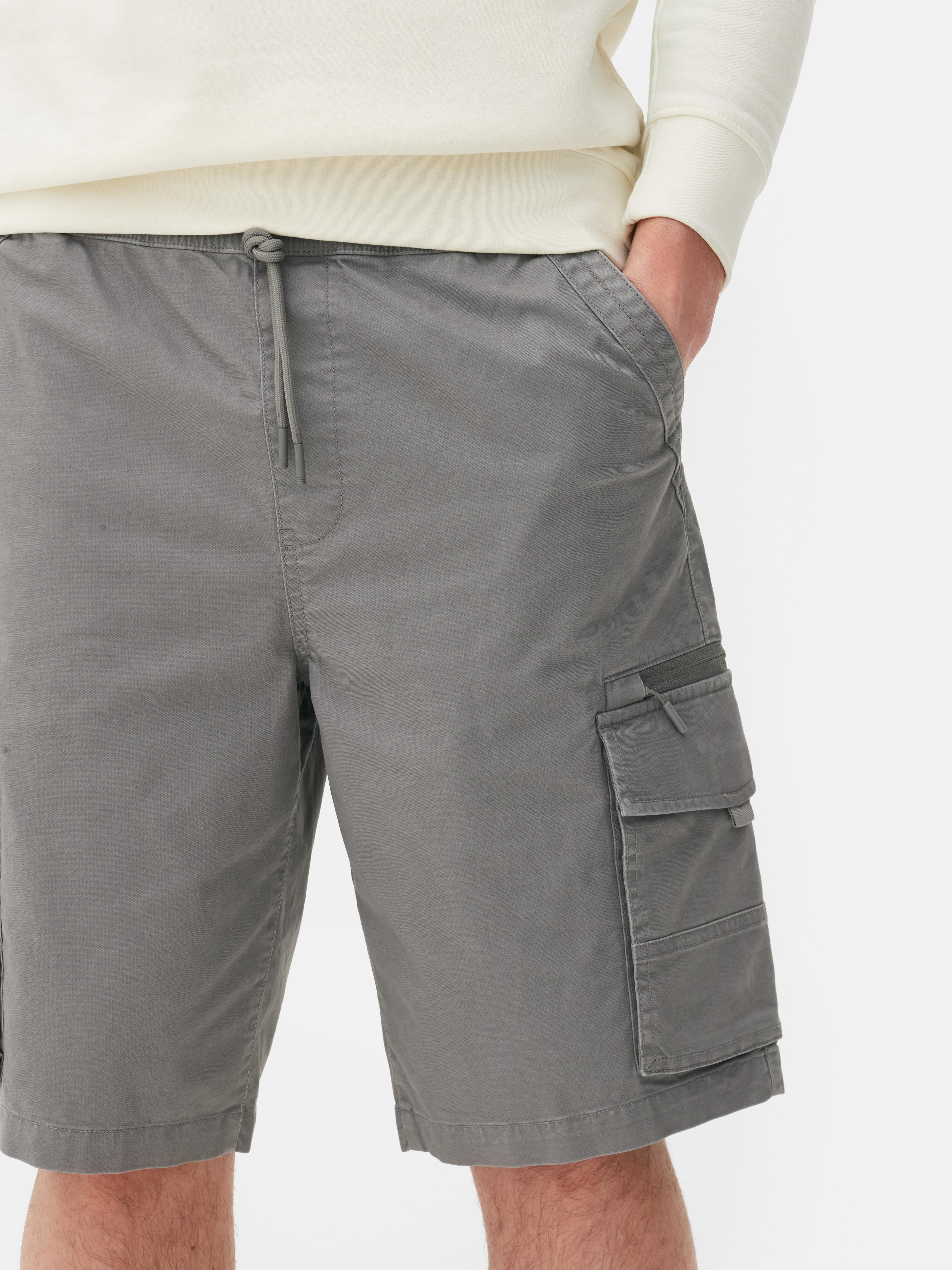 Mens Grey Drawstring Cargo Shorts | Primark