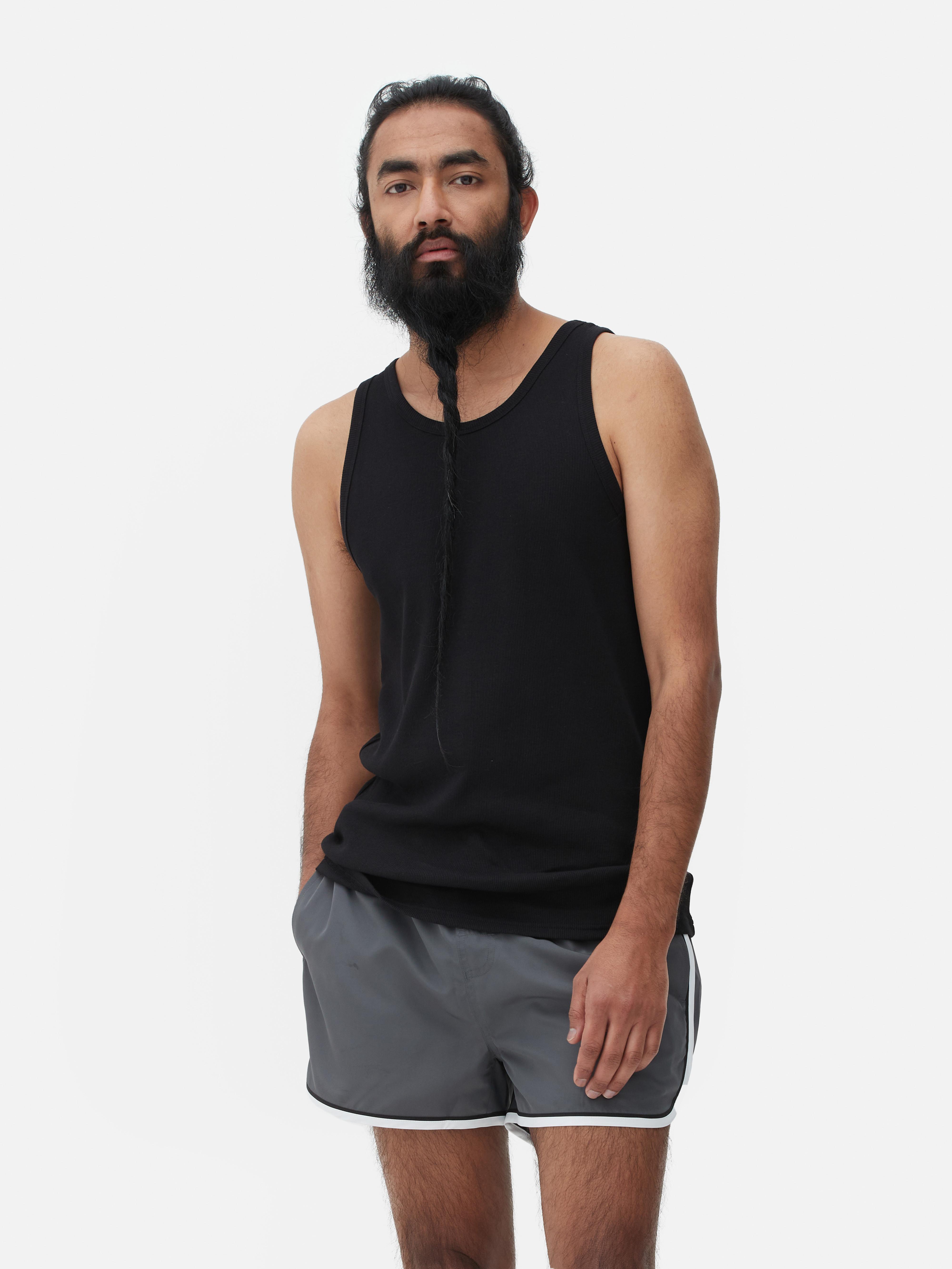 Men's Black Ribbed Tank Primark