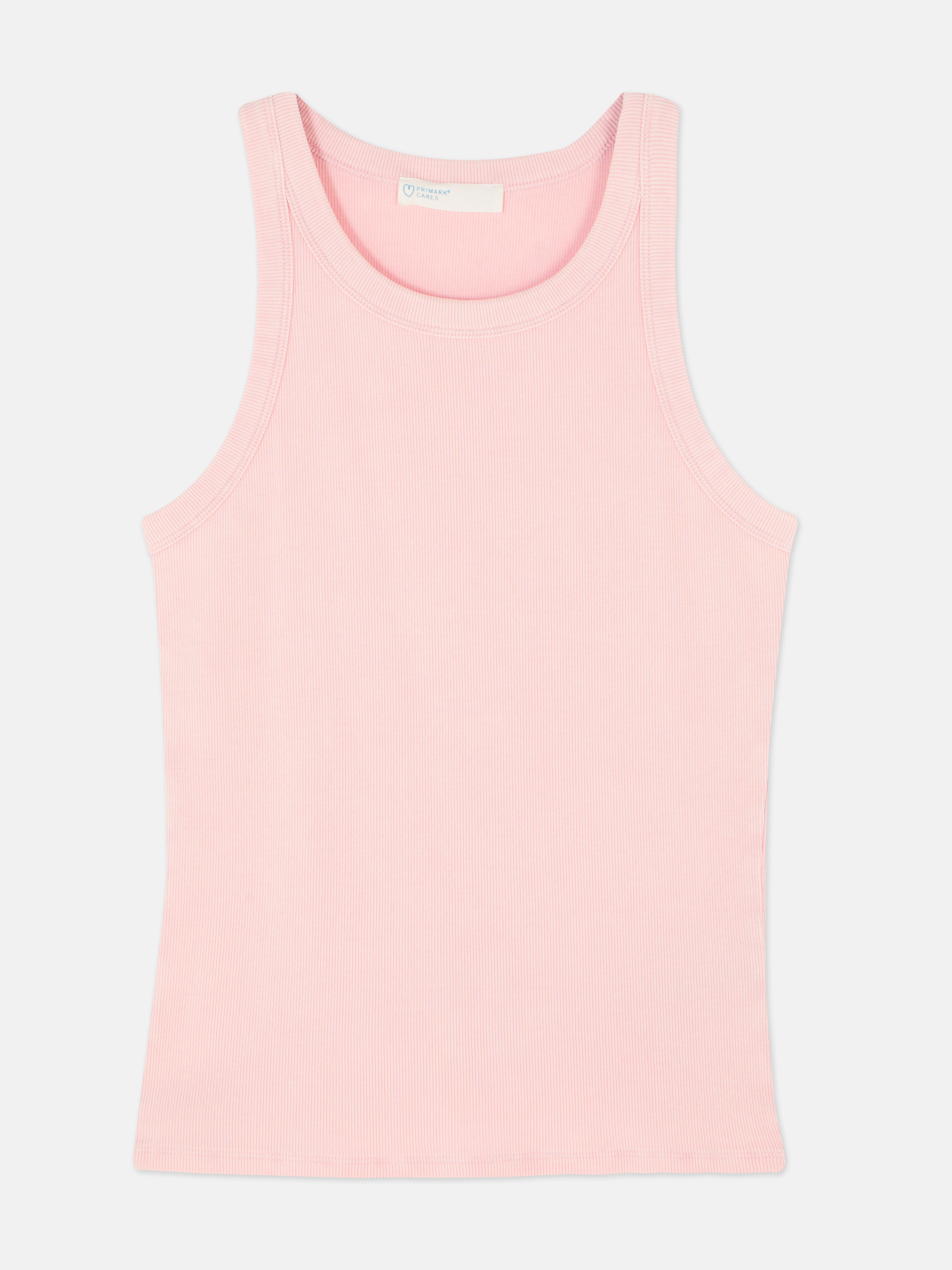 Womens Light Pink Rib Racer Vest