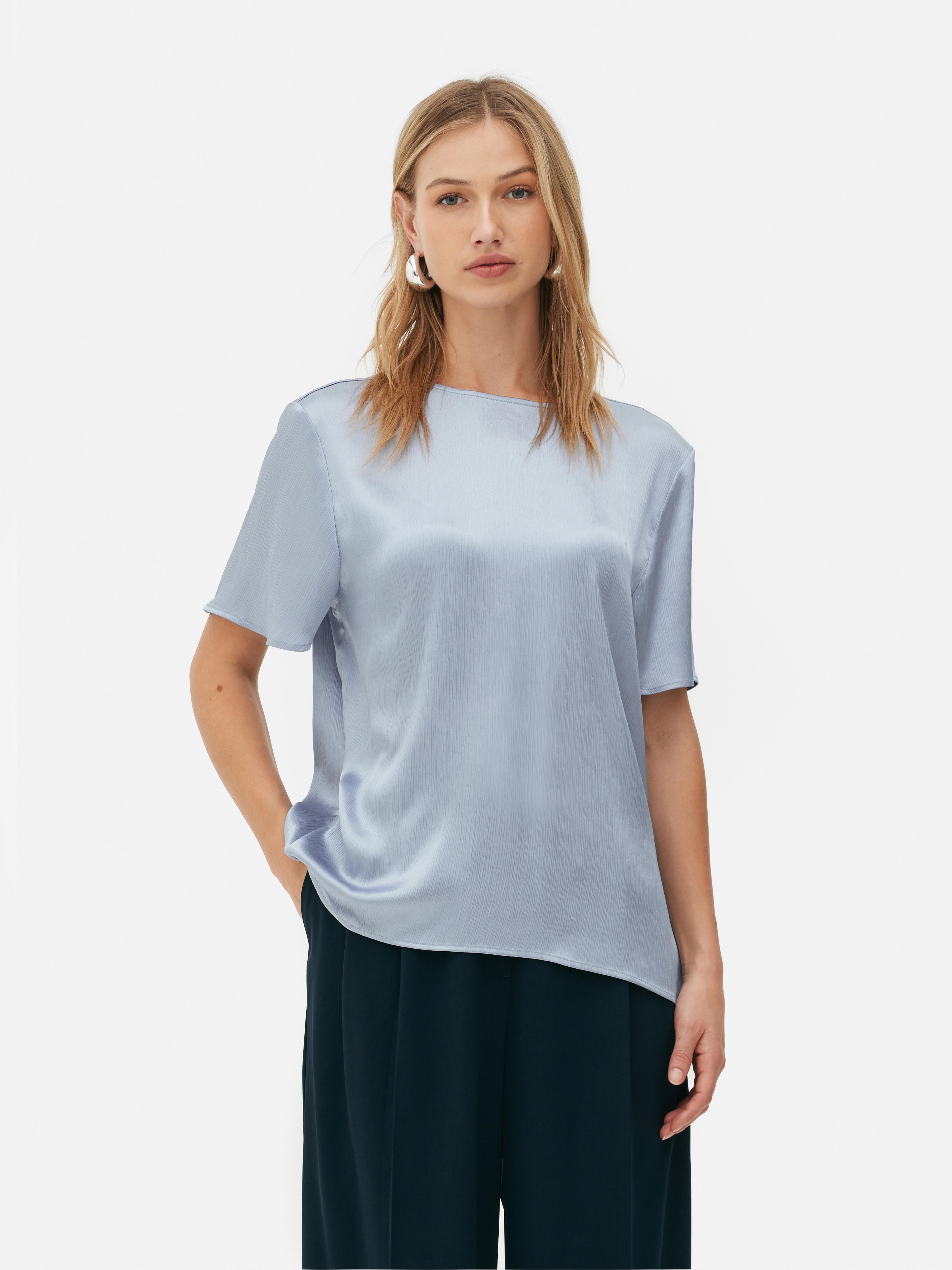 Womens Blue Angel Sleeve Textured Blouse | Primark